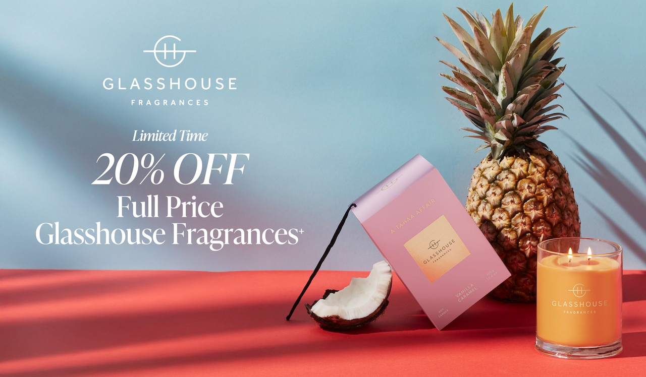 Glasshouse Fragrances 20% Off Full Price. Limited time.
