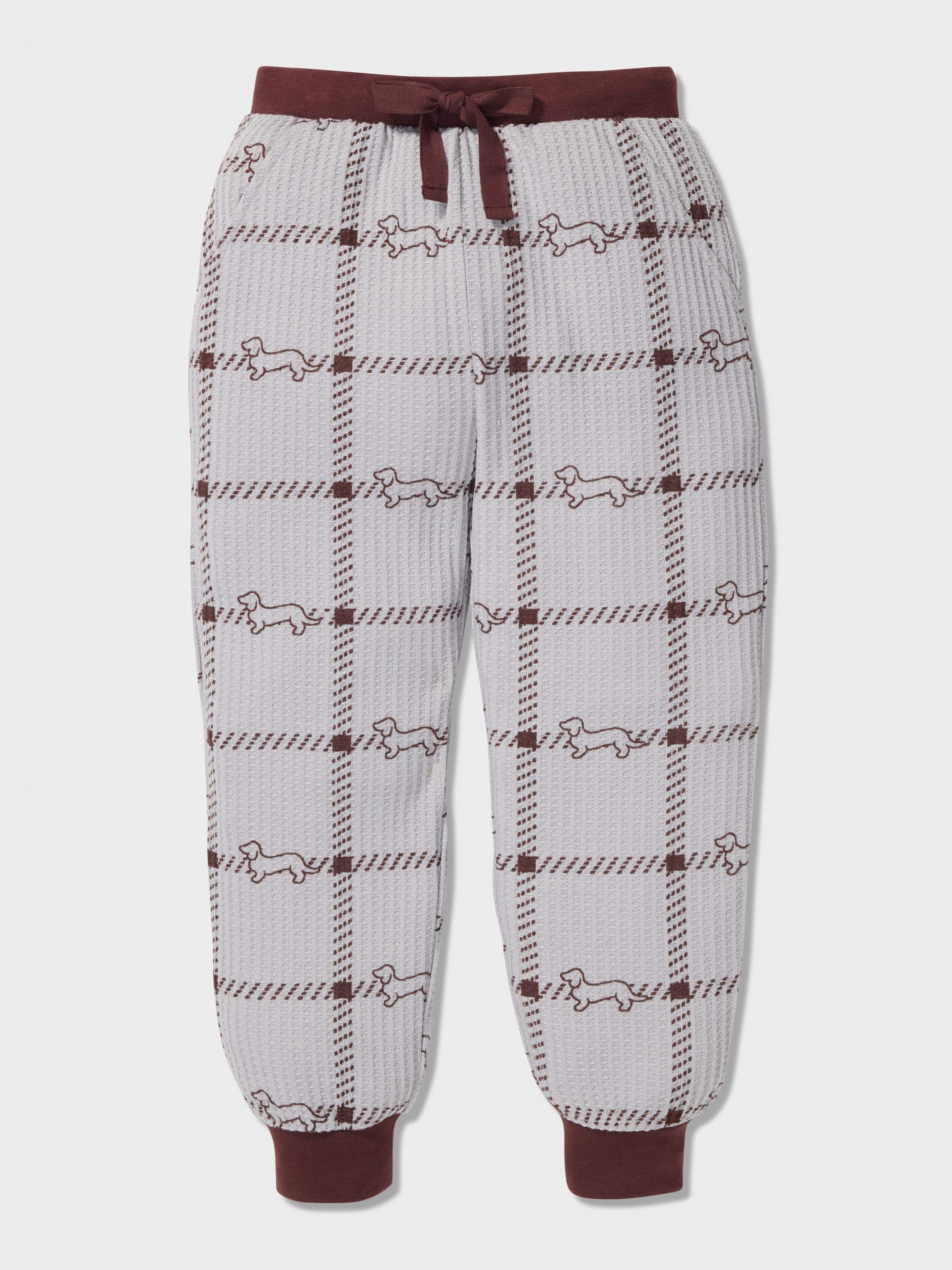 Jnr Boys Waffle Check Long Pj Set