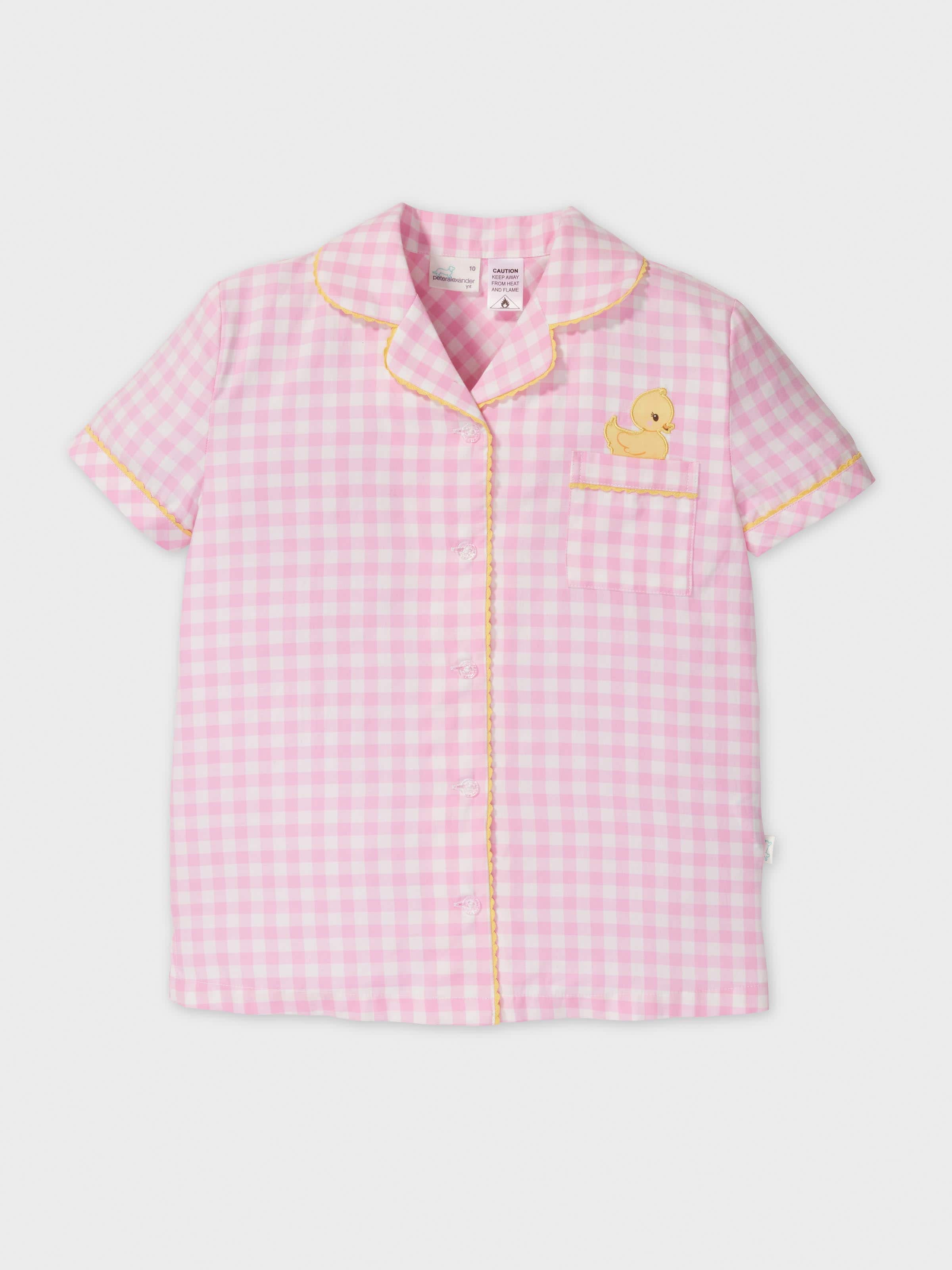 Image for Girls Pink Gingham Pj Set from Peter Alexander