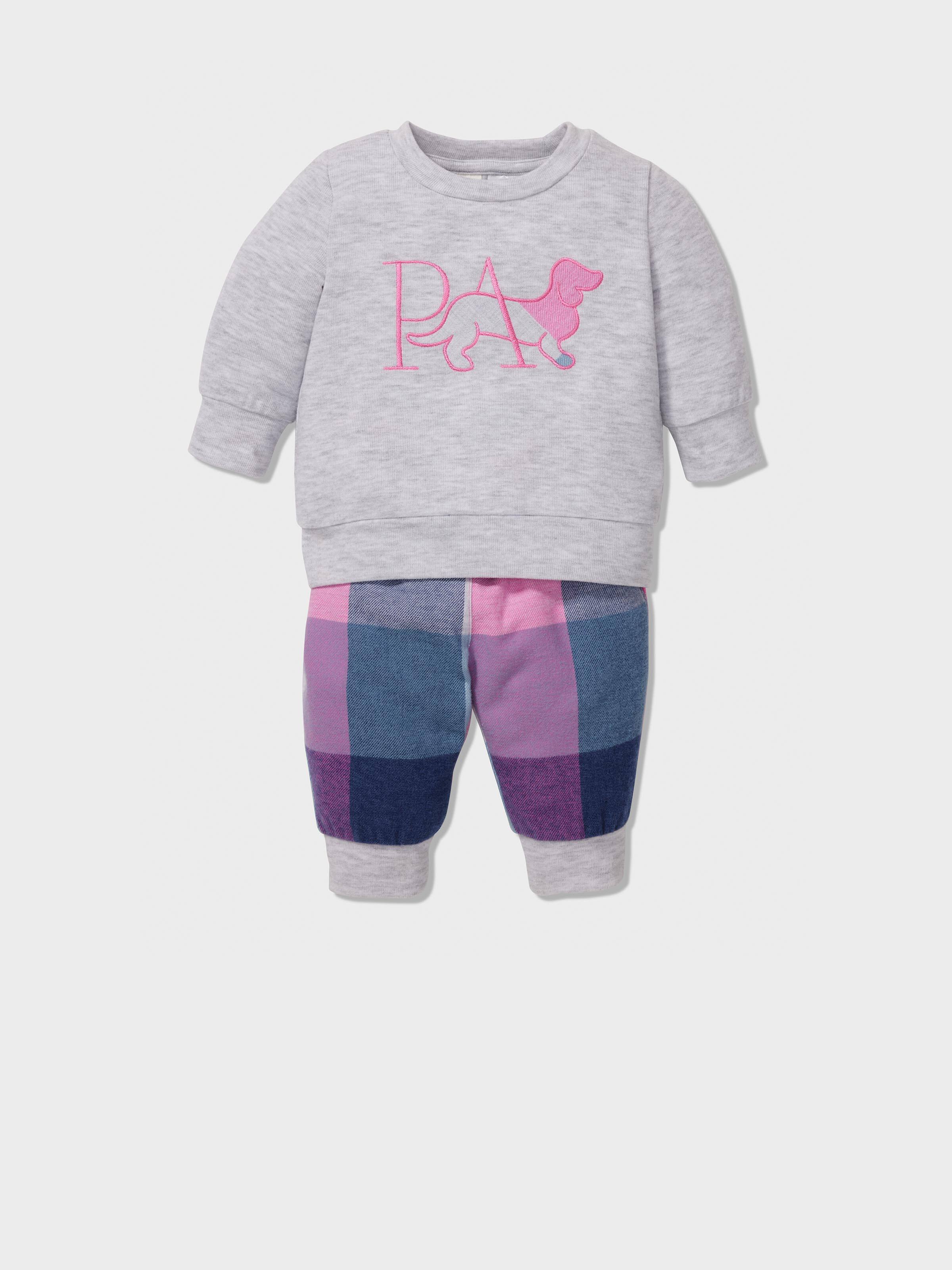 Baby Girl Buffalo Check Long Pj Set