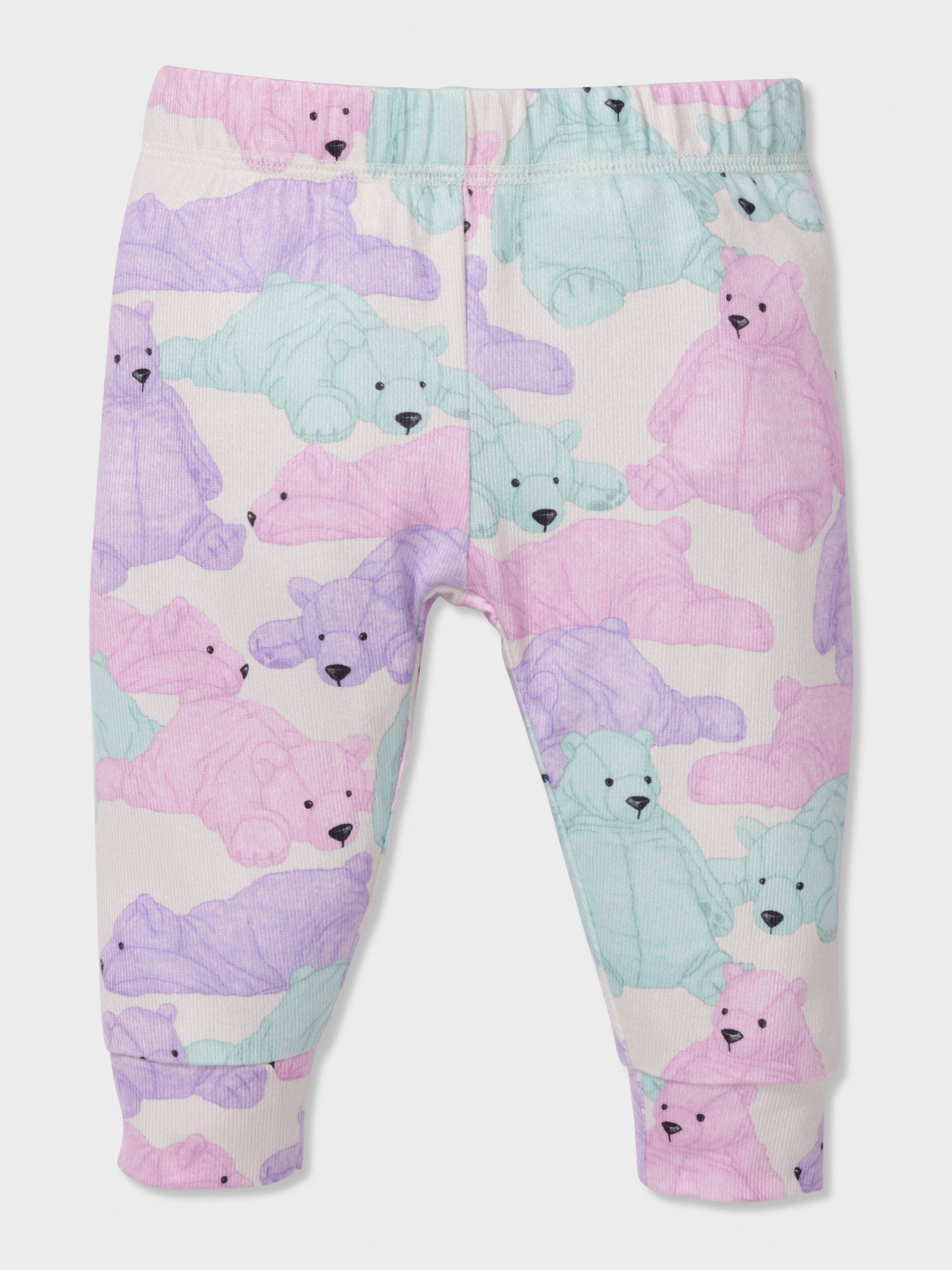 Baby Pastel Bear Plush Long Pj Set