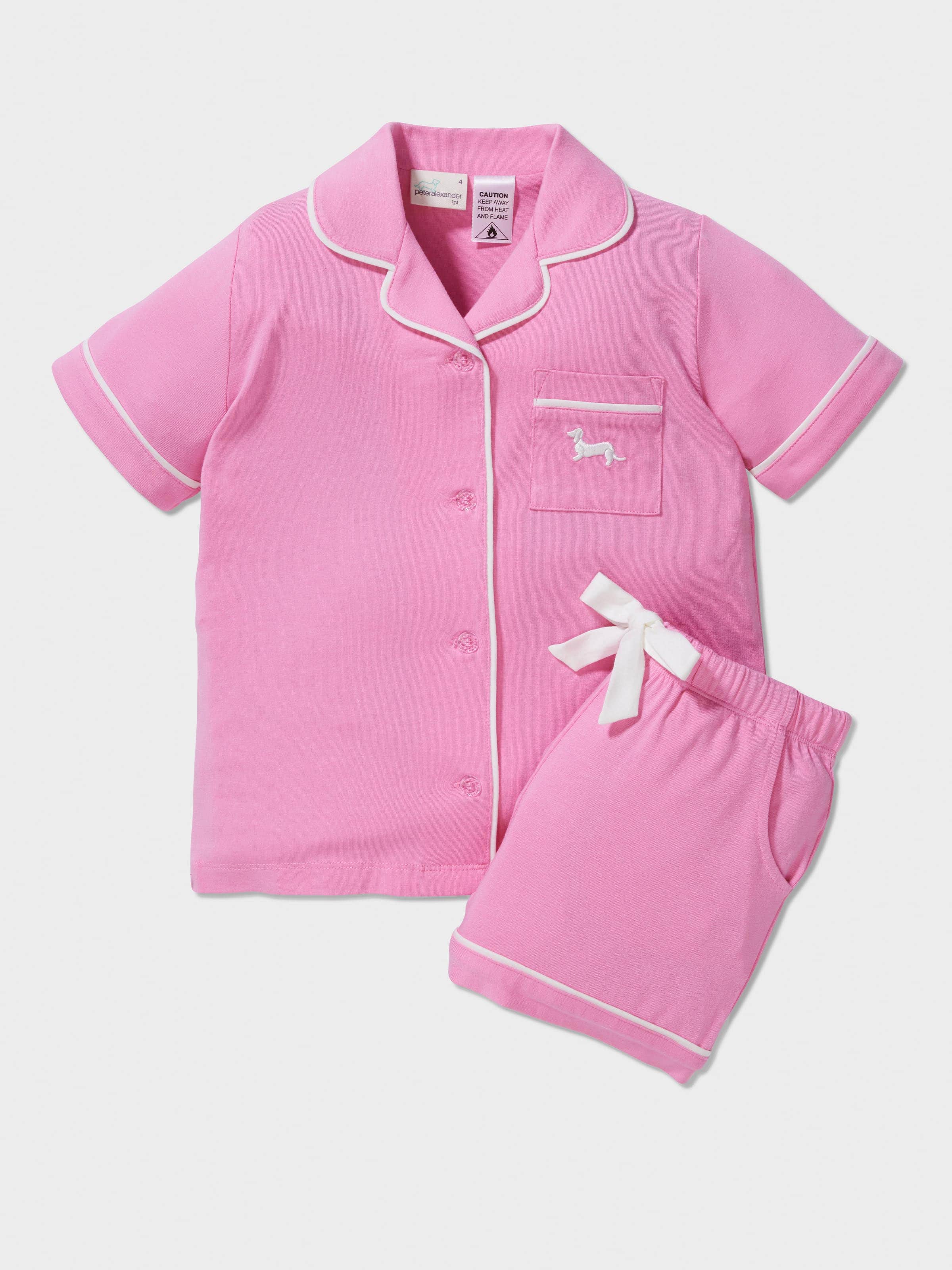 Girls Pink Bamboo Classic Pj Set