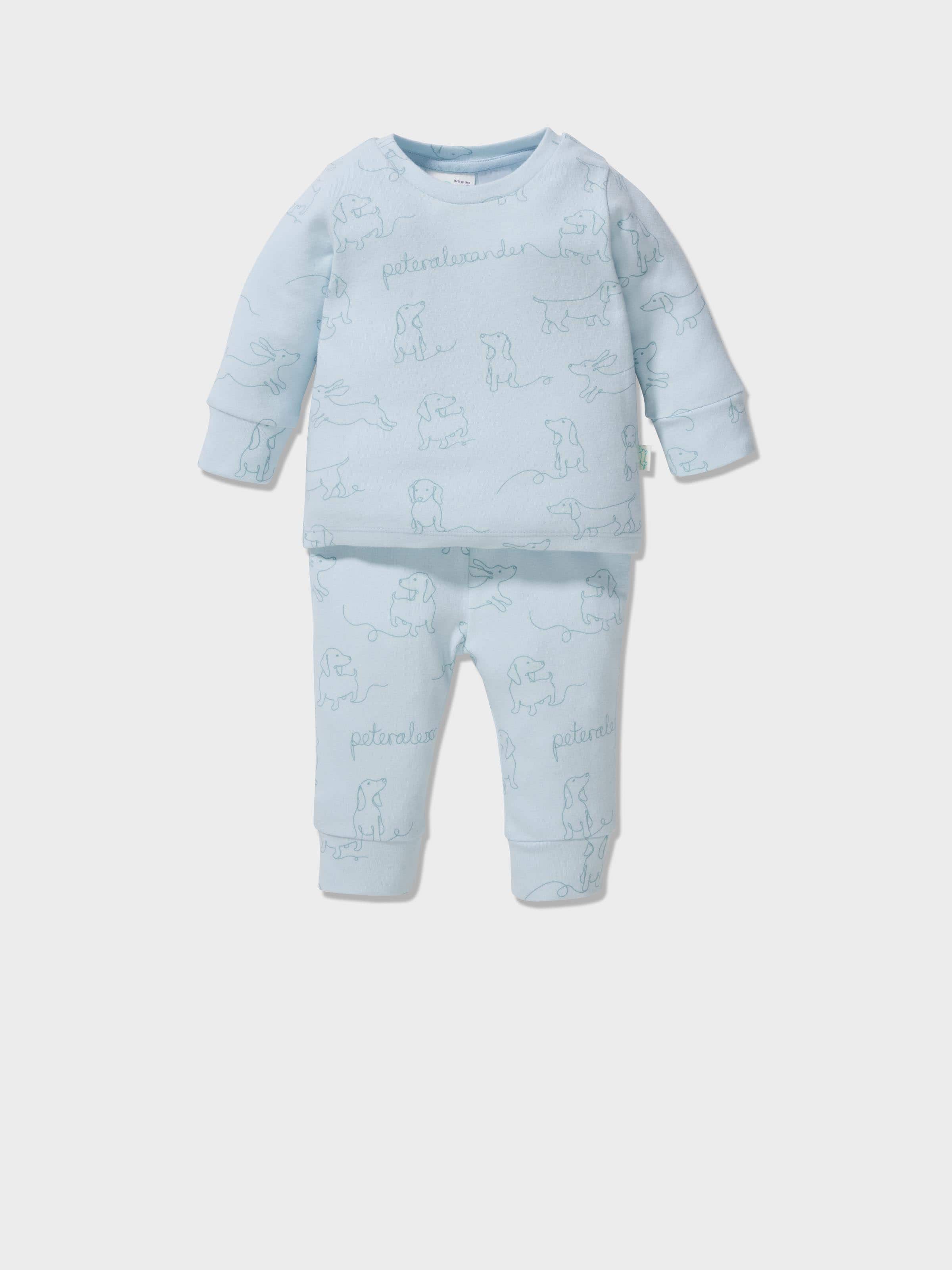 Baby Organic Blue Penny Pj Set