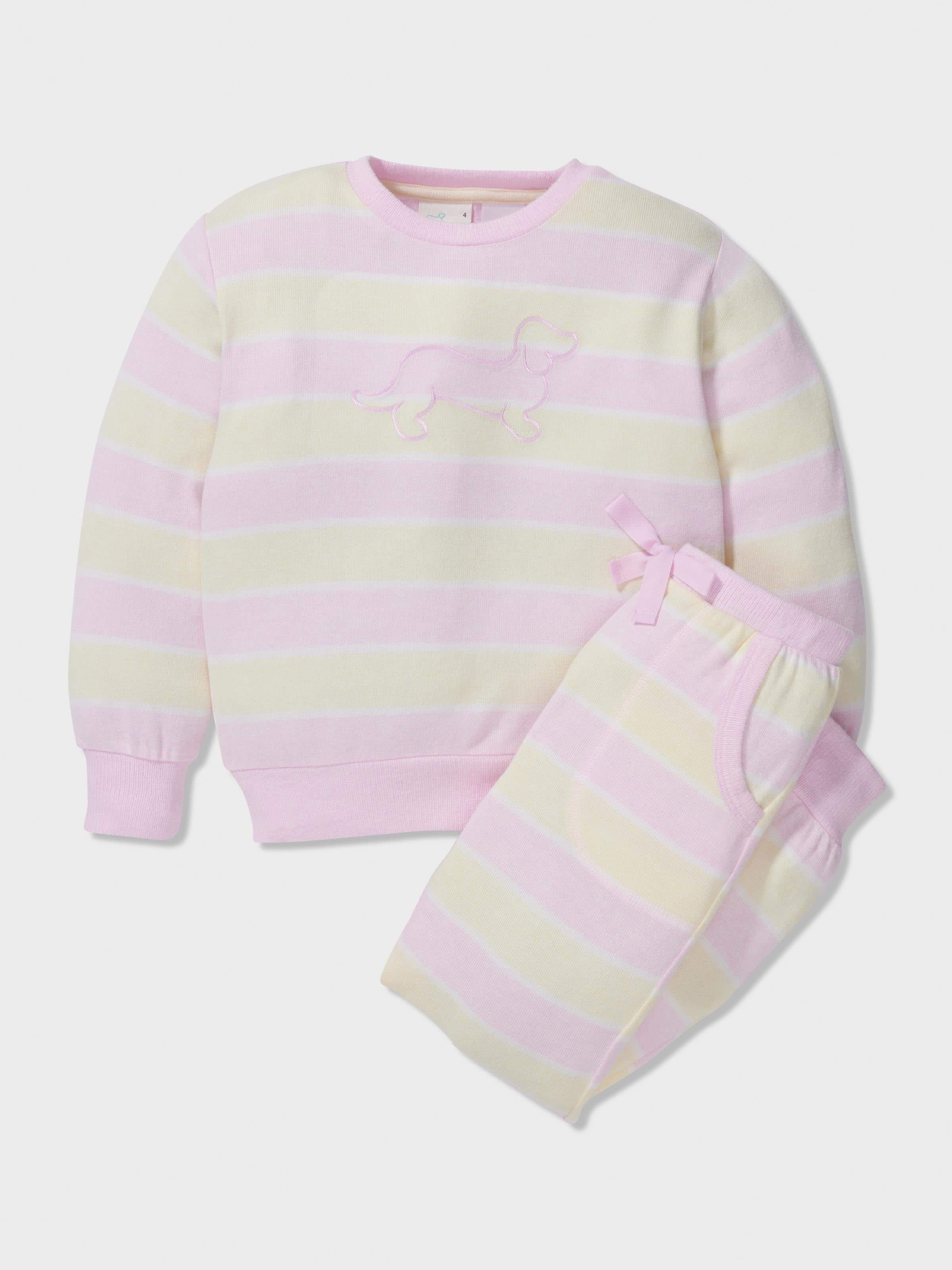 Image for Girls Fuzzy Stripe Pj Set from Peter Alexander