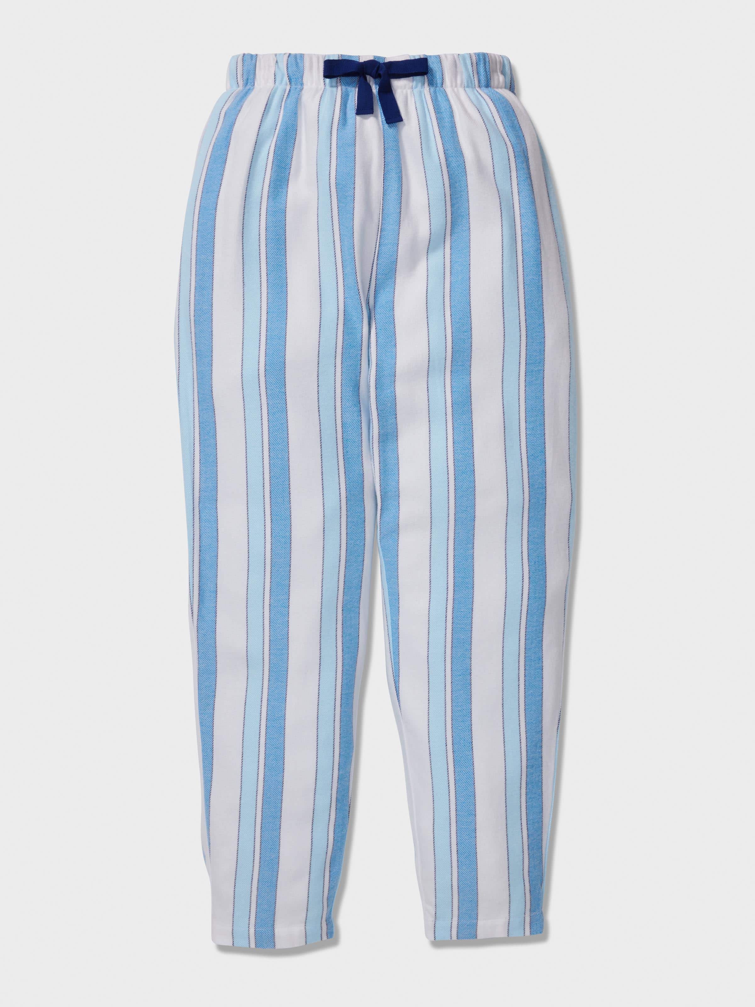 Boys Blue Stripe Flannelette Pj Set