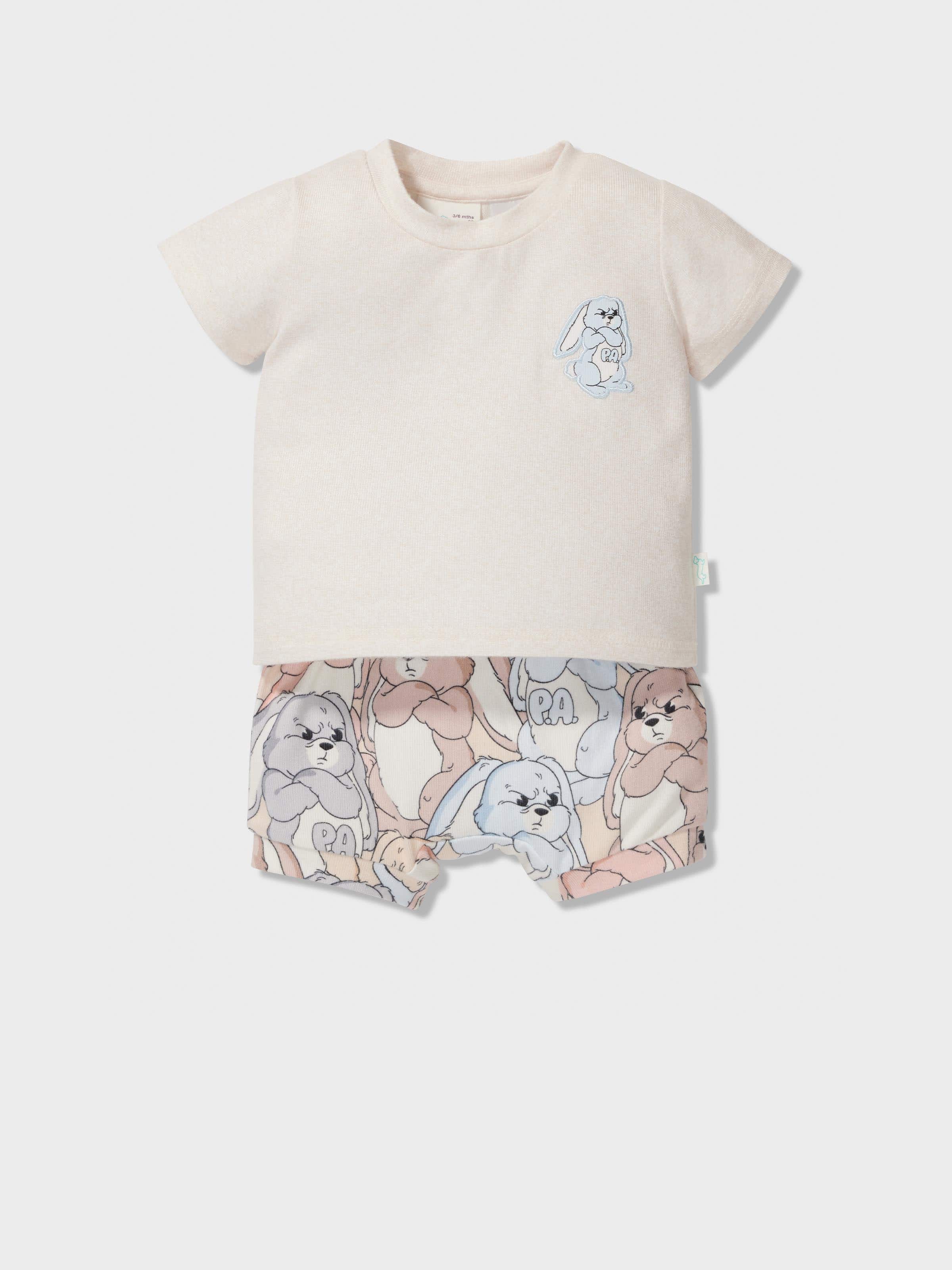 Baby Grumpy Bunny Short Pj Set