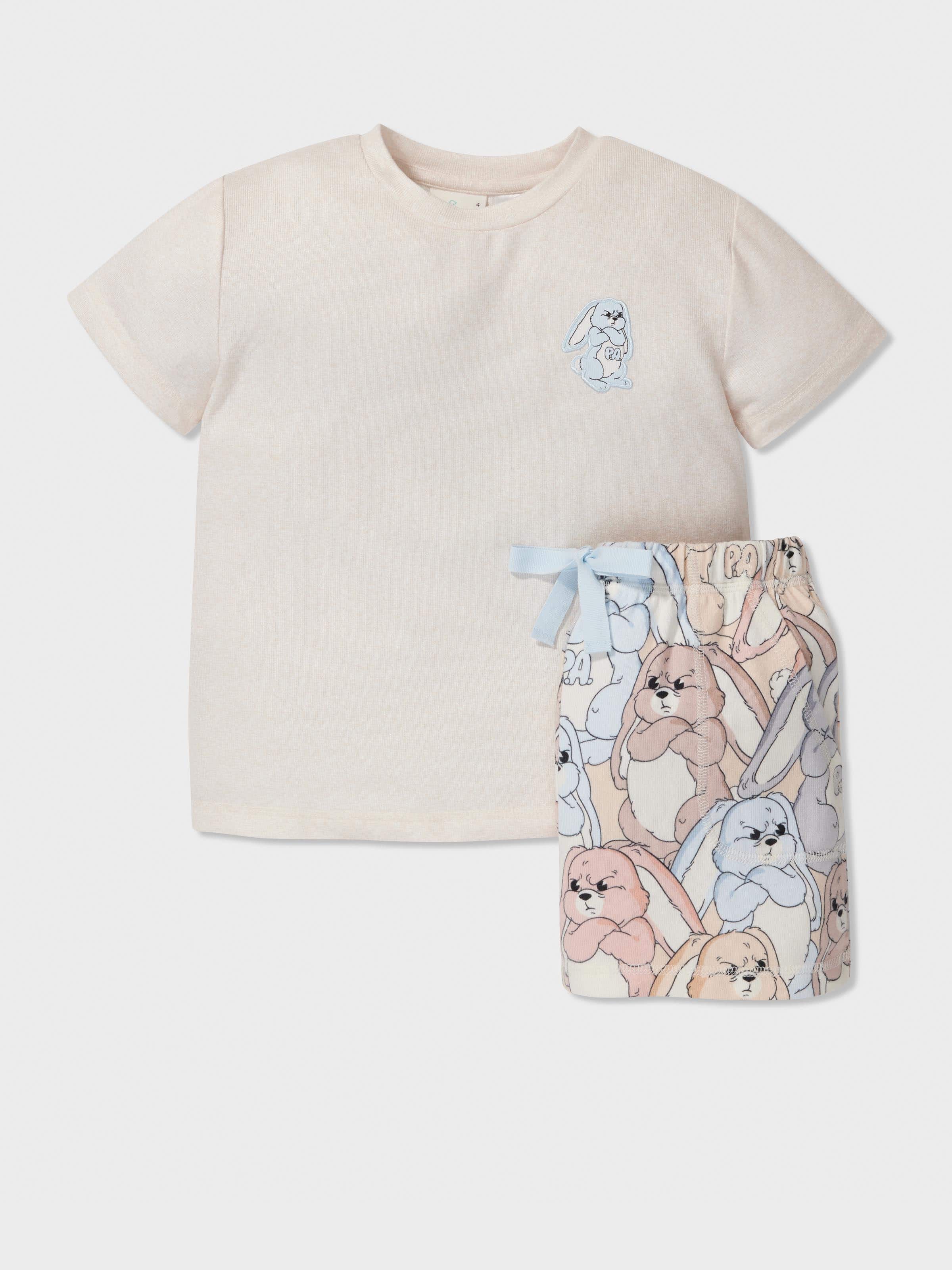 Jnr Kids Grumpy Bunny Short Pj Set