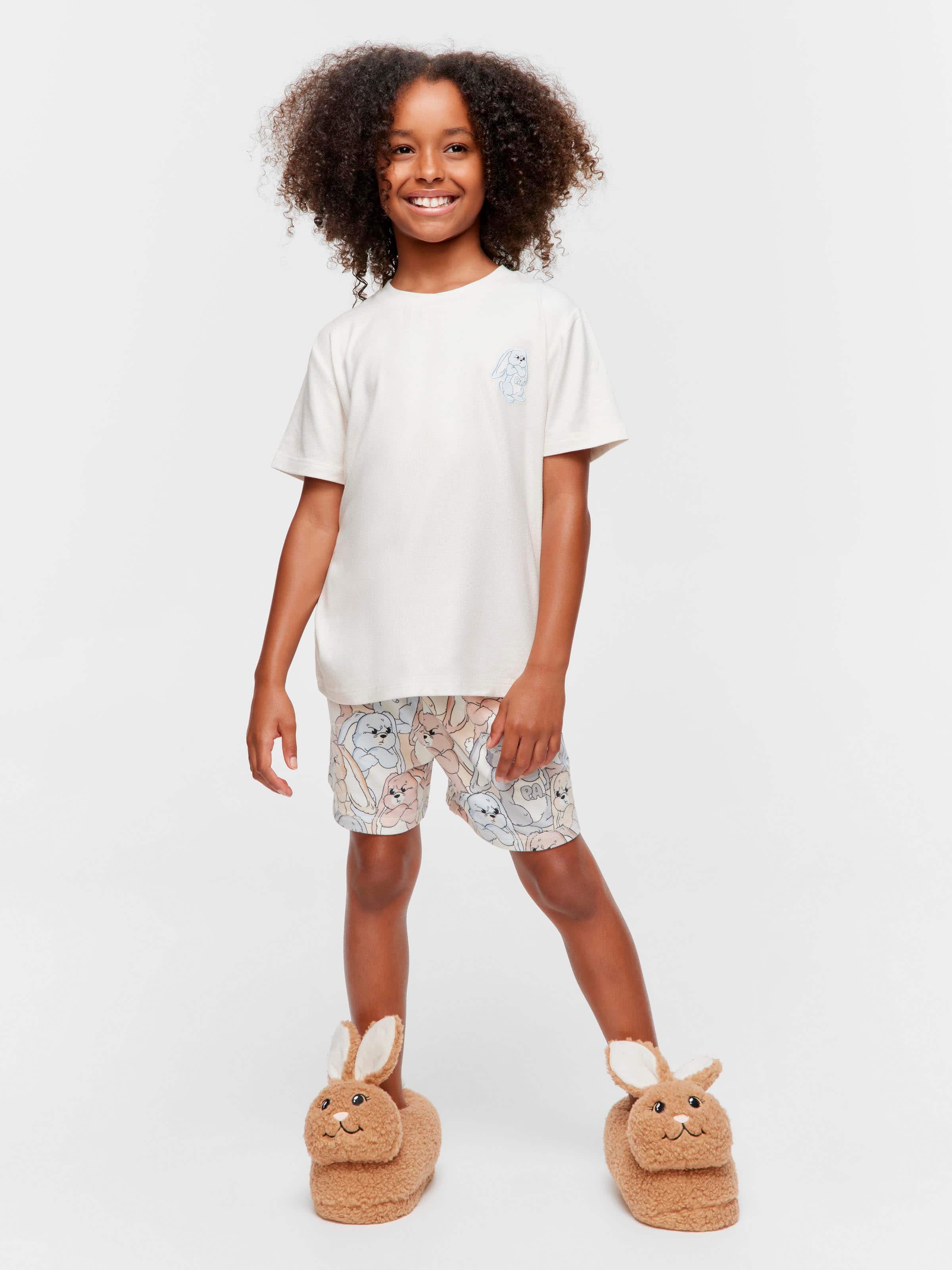 Kids Grumpy Bunny Short Pj Set
