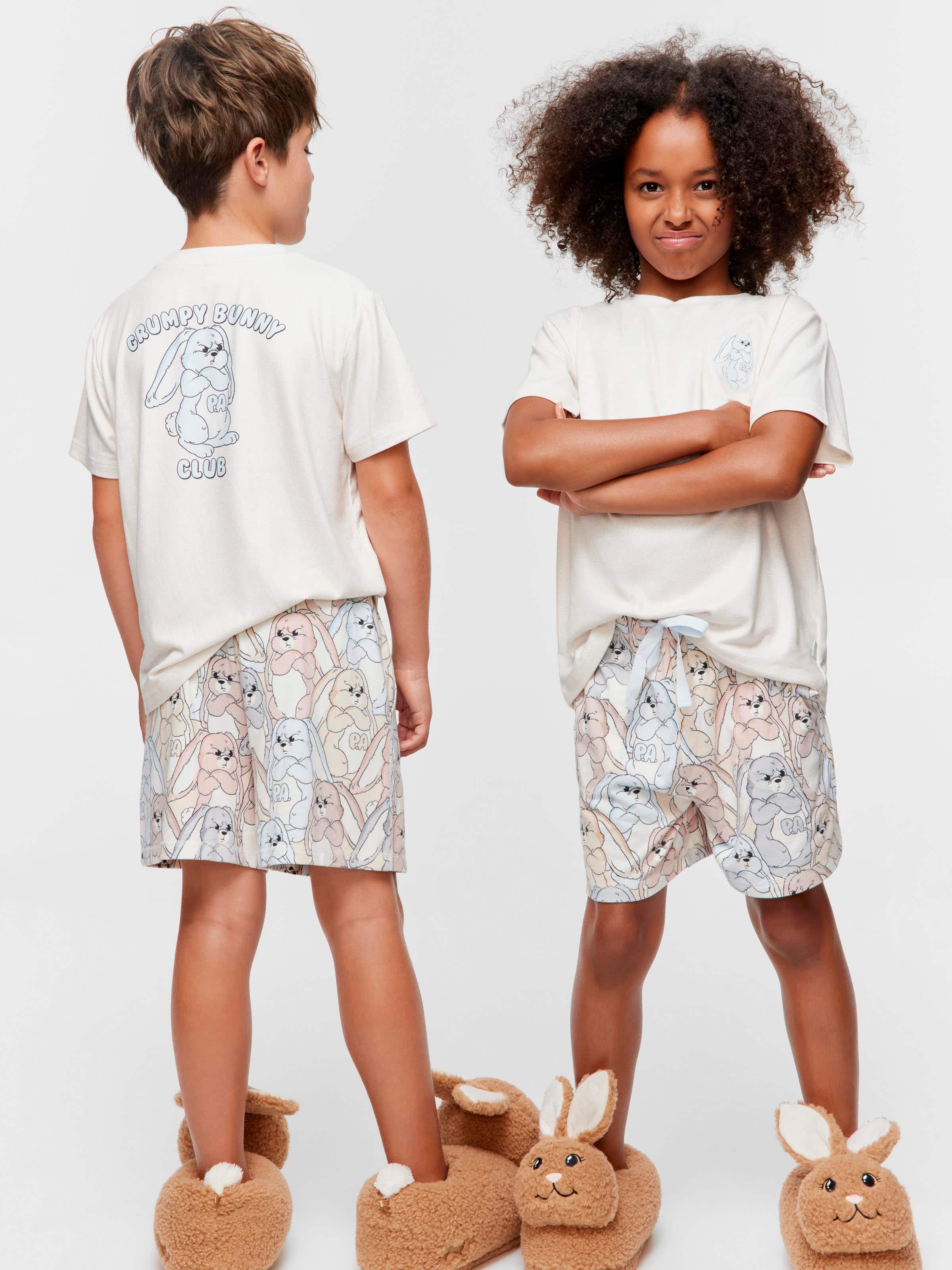 Kids Grumpy Bunny Short Pj Set