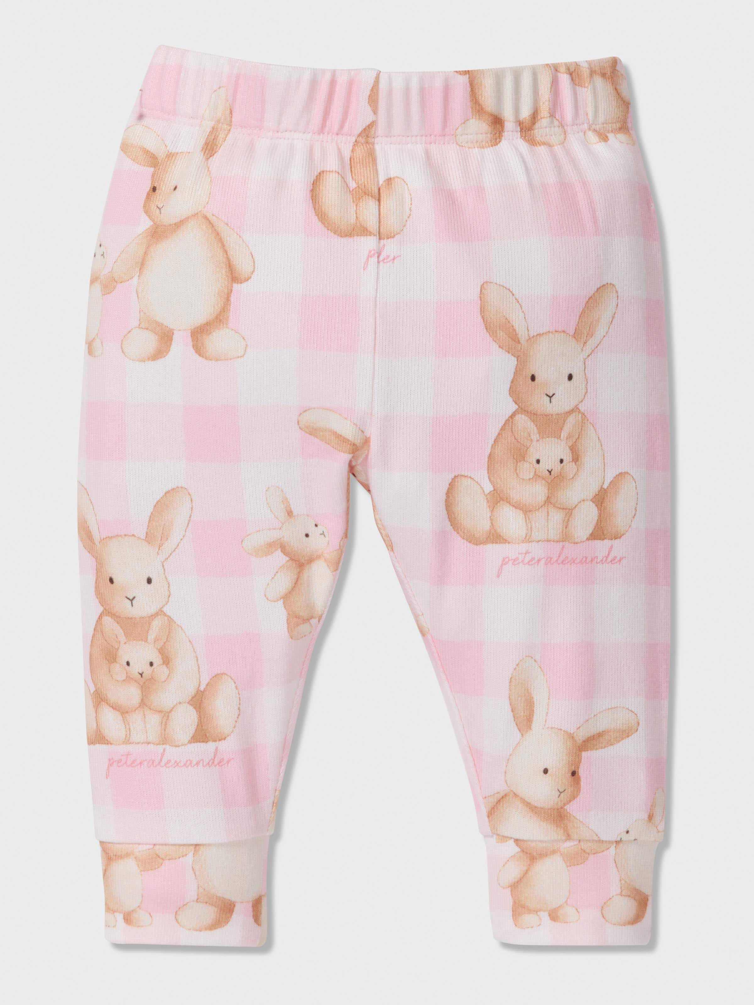 Baby Pink Check Bunny Pj Set