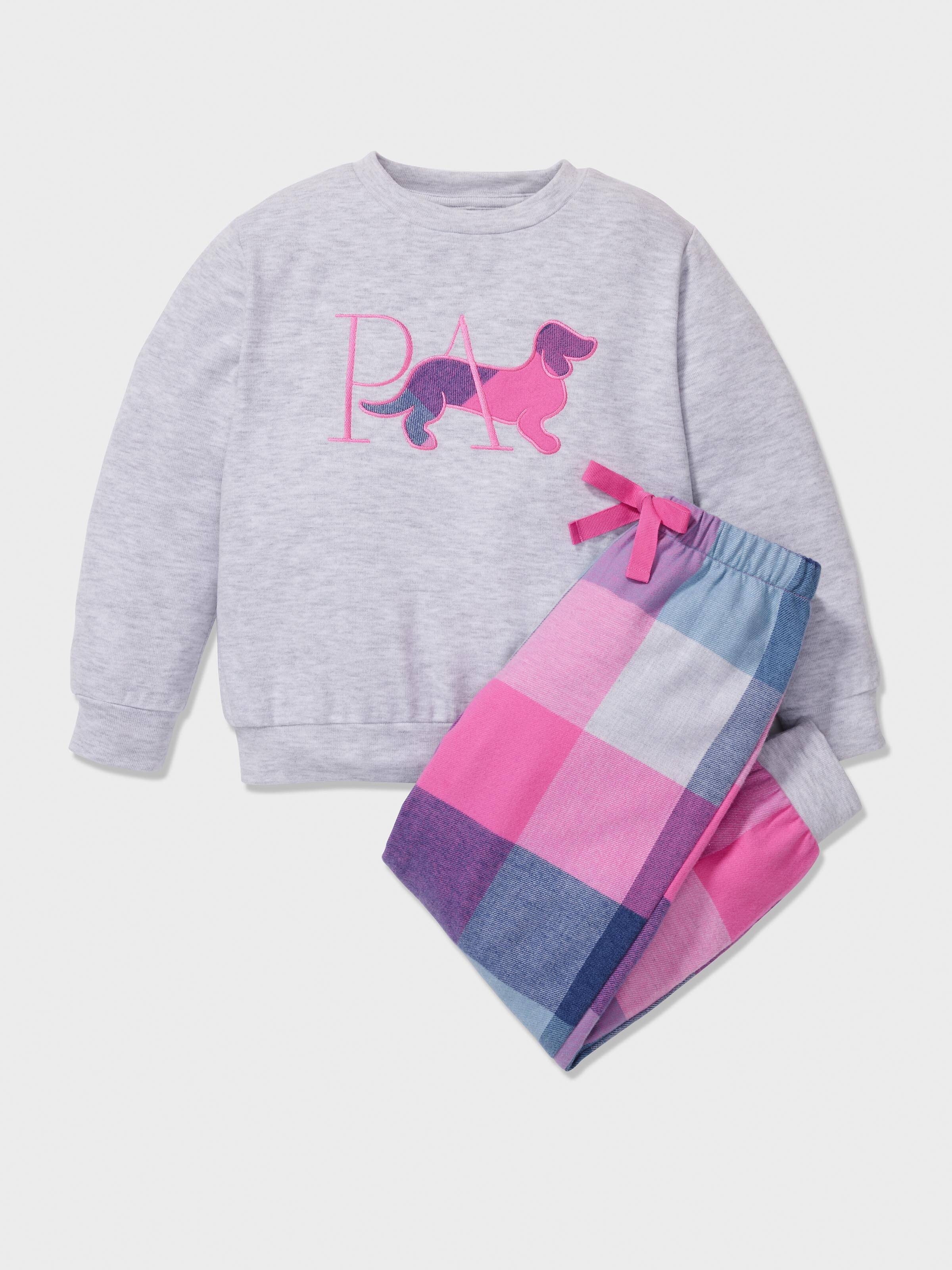 Girls Buffalo Check Long Pj Set