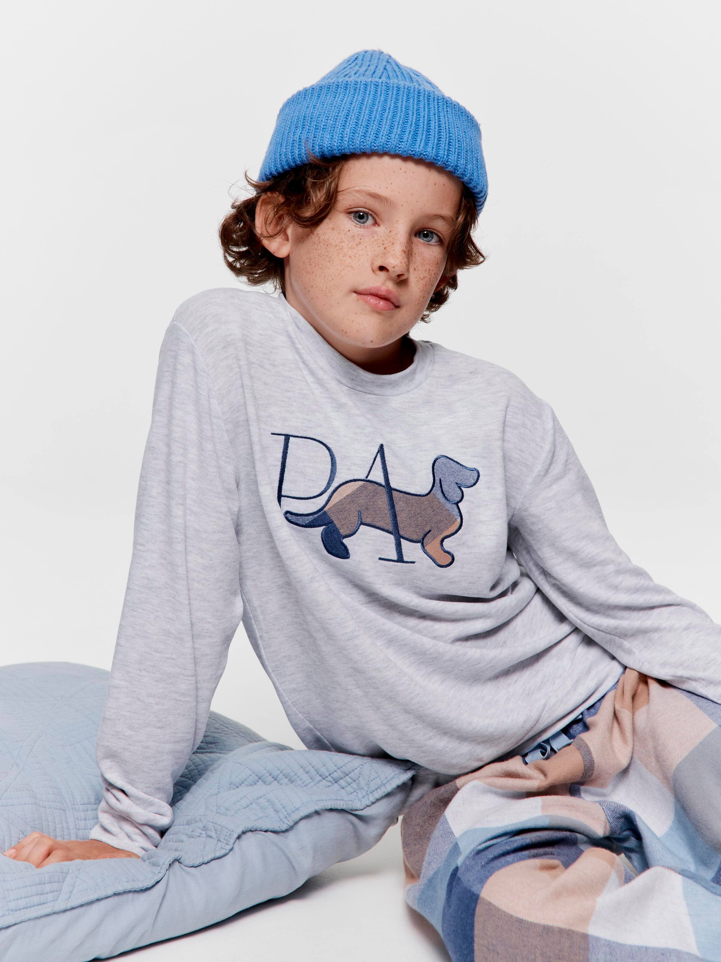 Boys Buffalo Check Long Pj Set