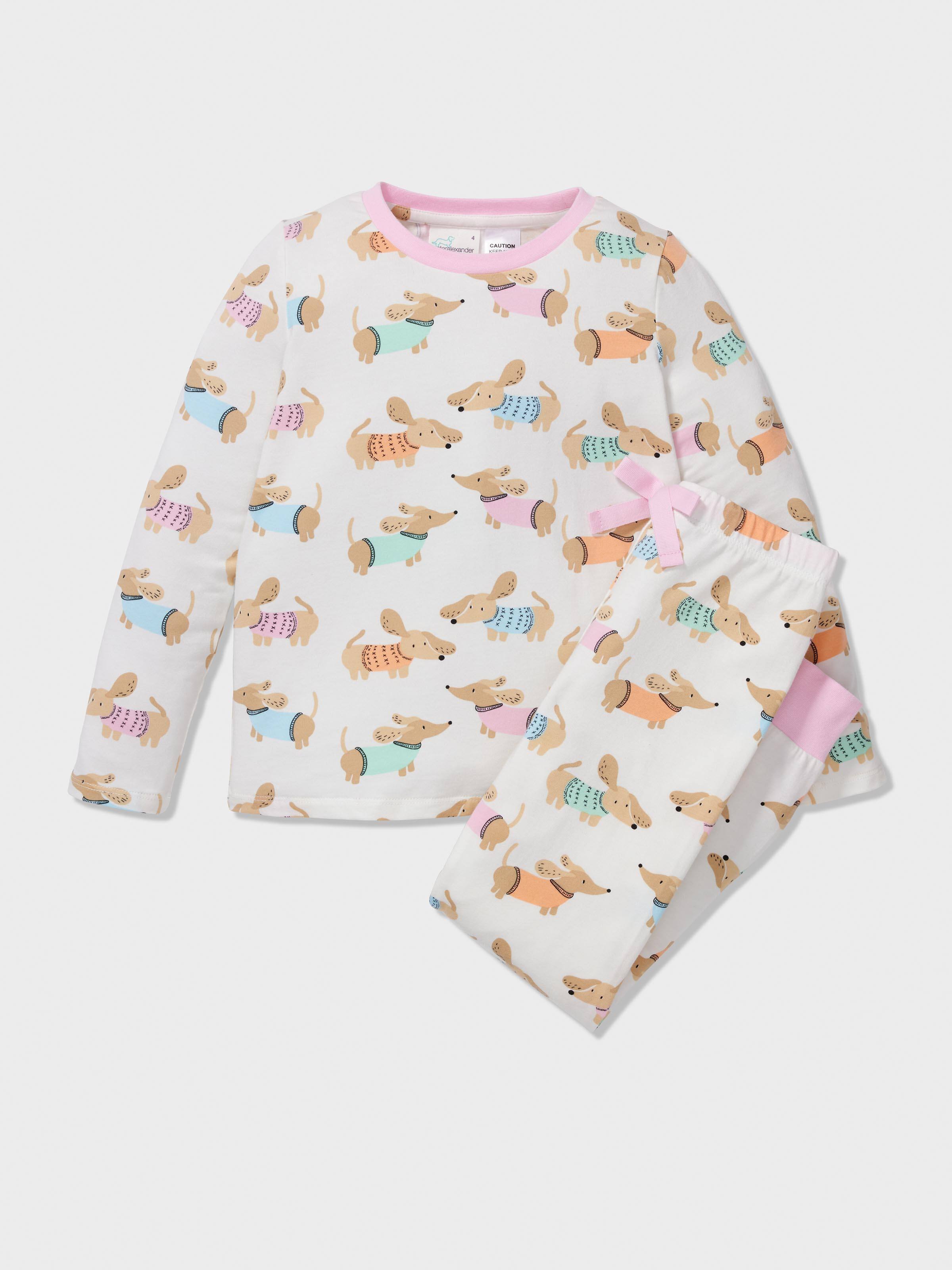 Girls Dachshund Long Pj Set