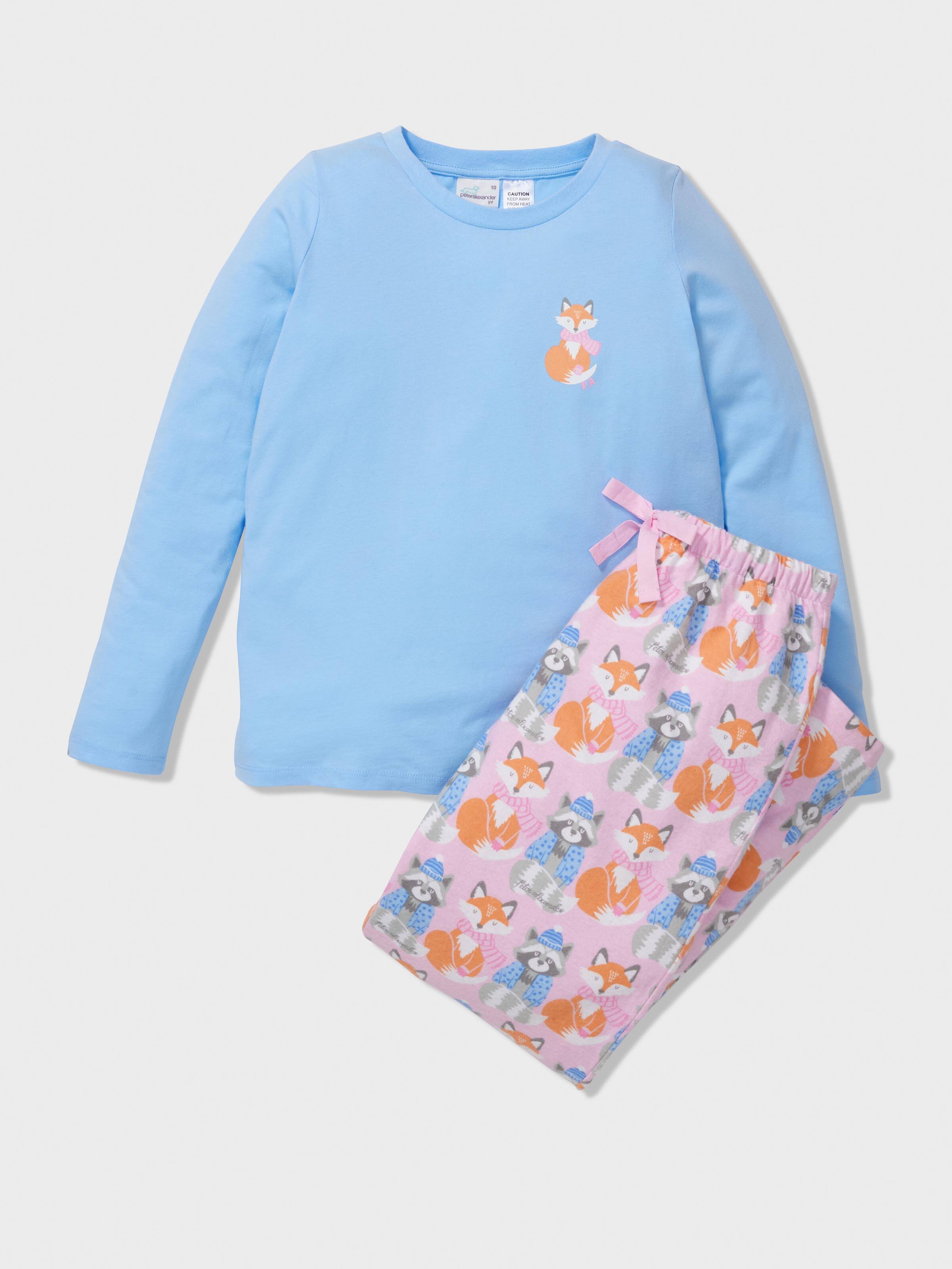 Girls Winter Fox Long Pj Set