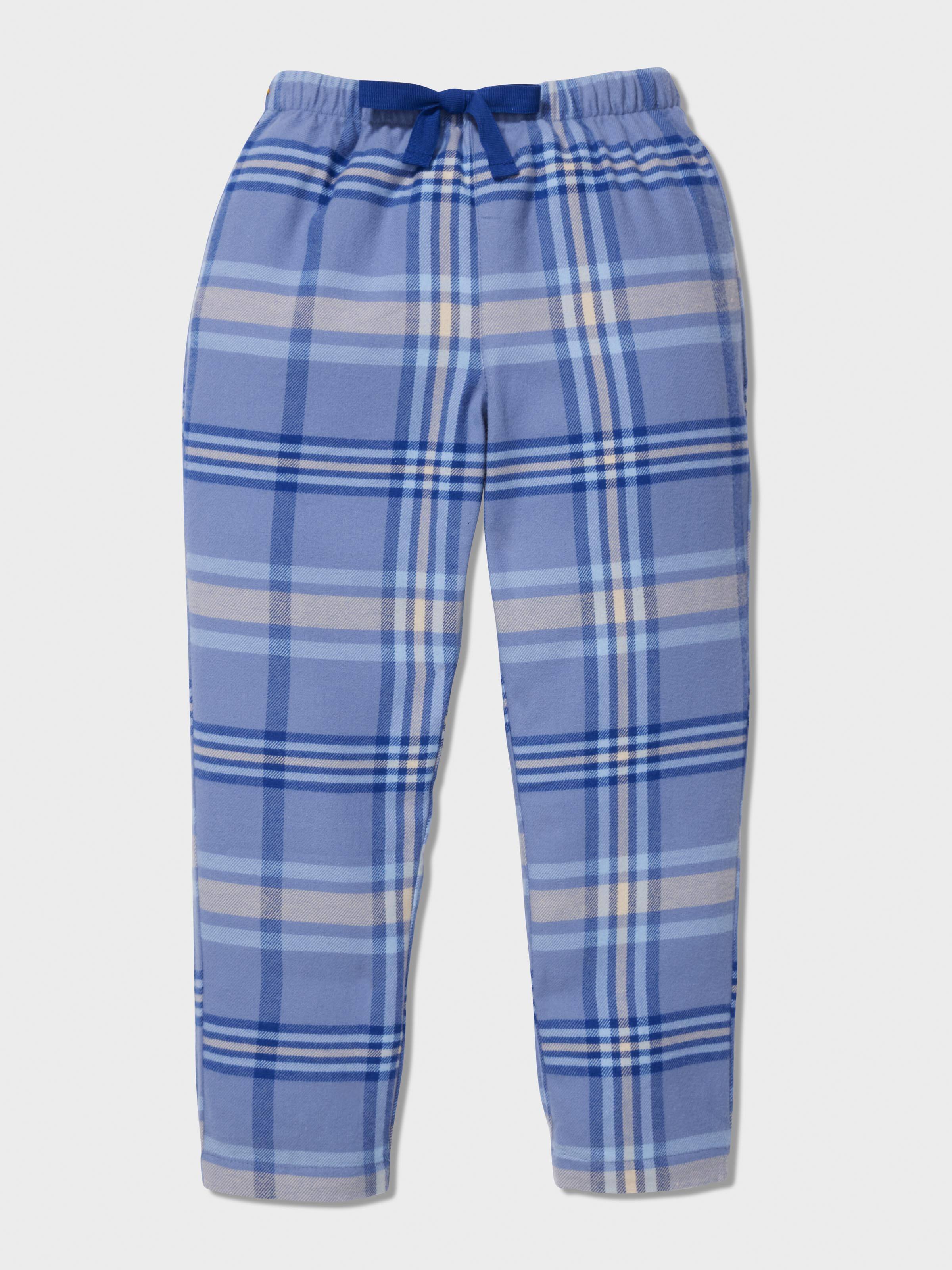 Jnr Boys Blue Check Long Pj Set