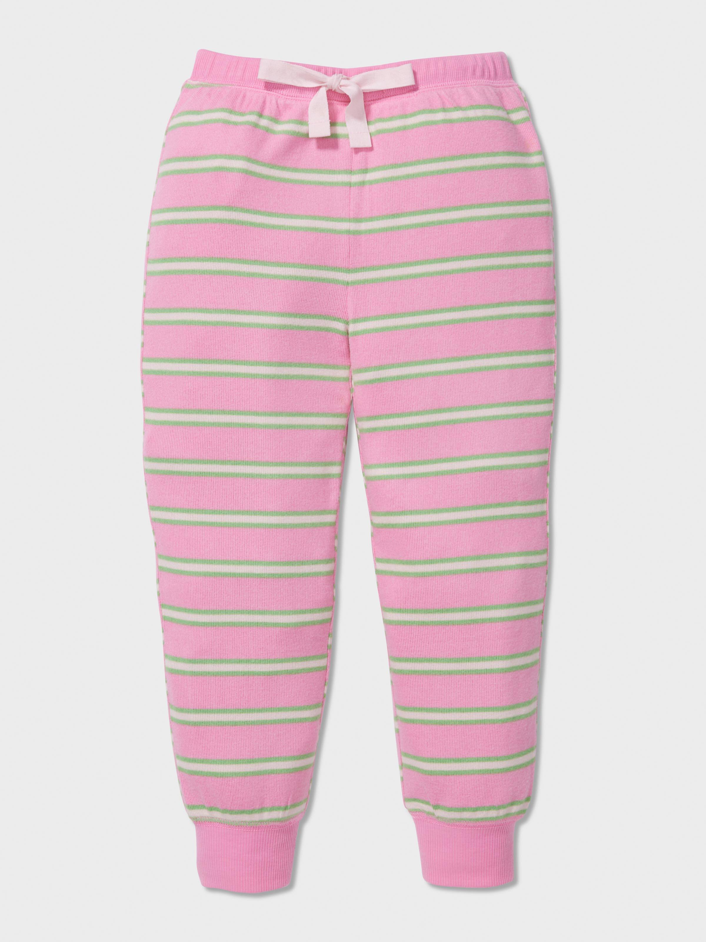 Jnr Girls Pink Stripe Plush Long Pj Set