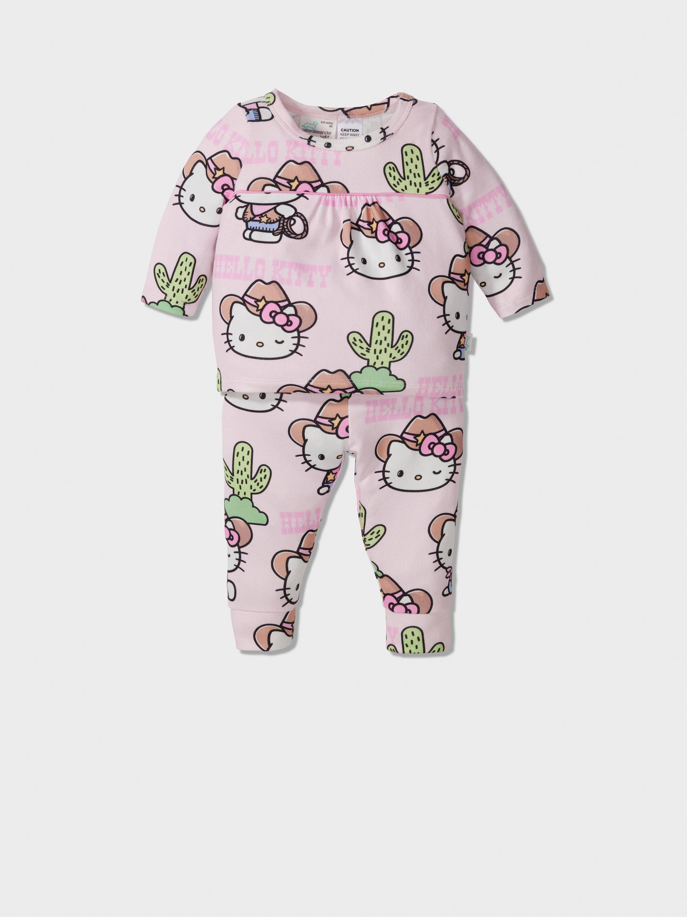 Baby Girl Hello Kitty Cowboy Plush Pj Set