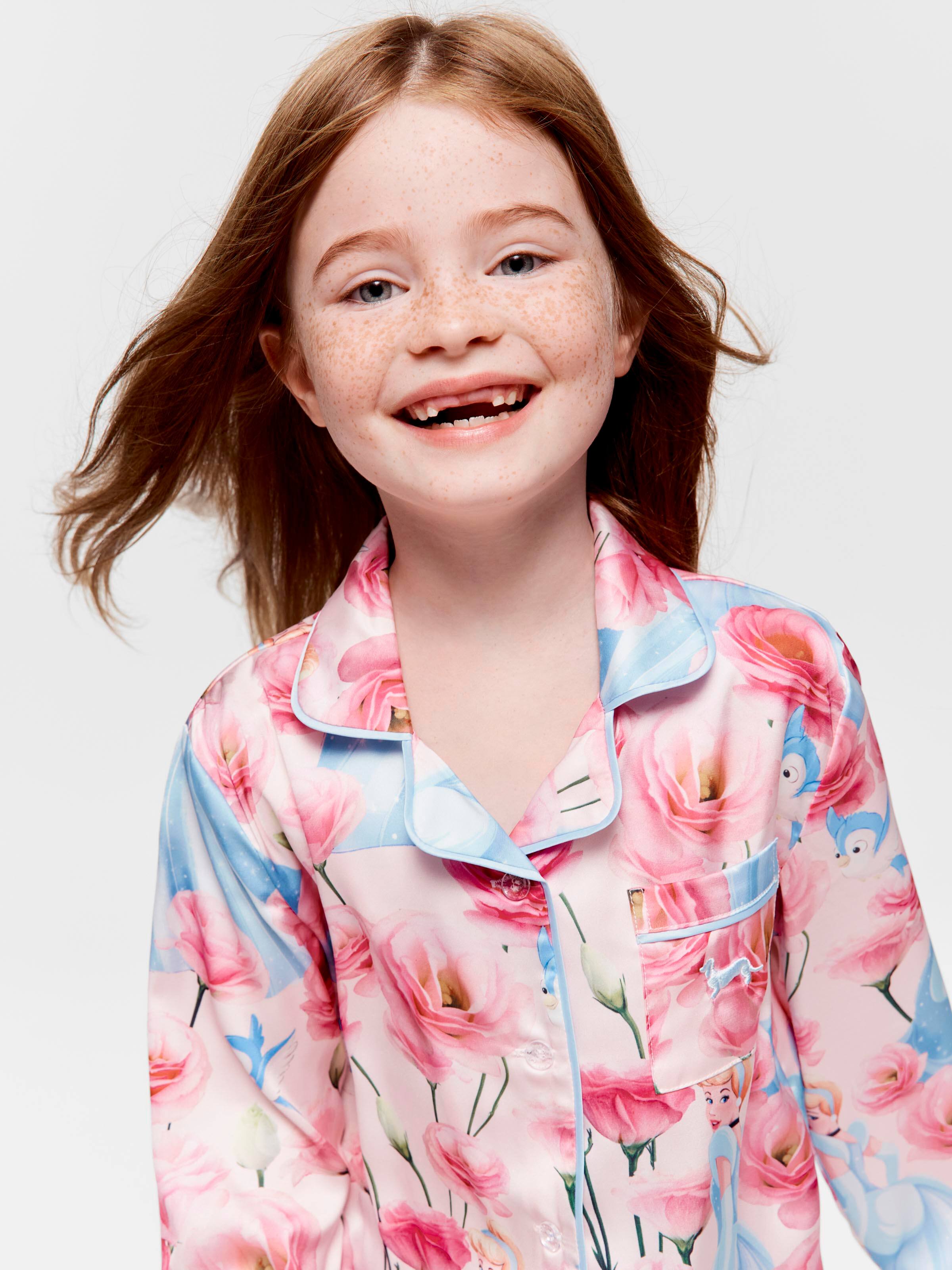 Jnr Girls Disney Cinderella Satin Long Classic Pj Set