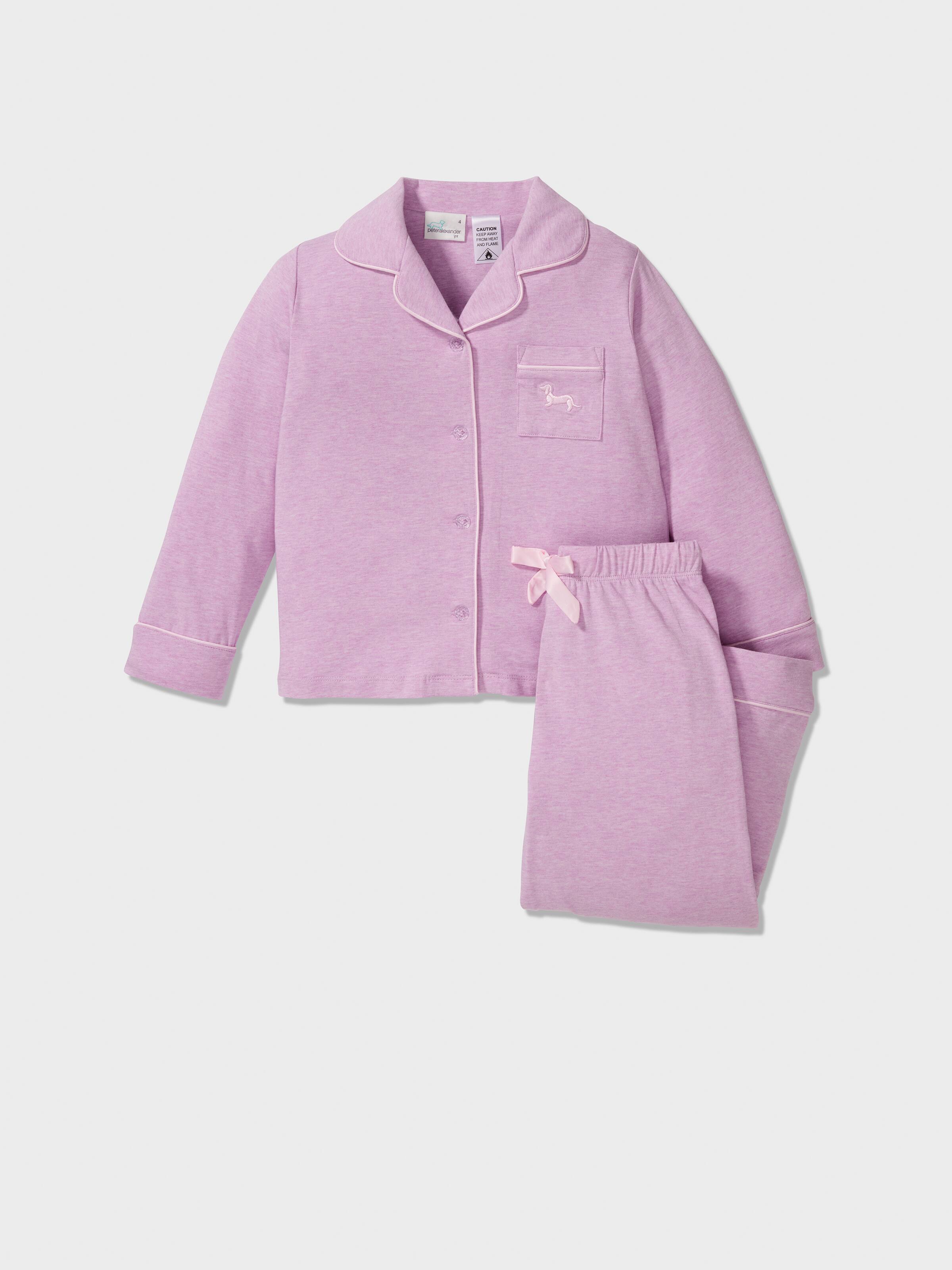 Jnr Girls Lilac Bamboo Long Classic Pj Set