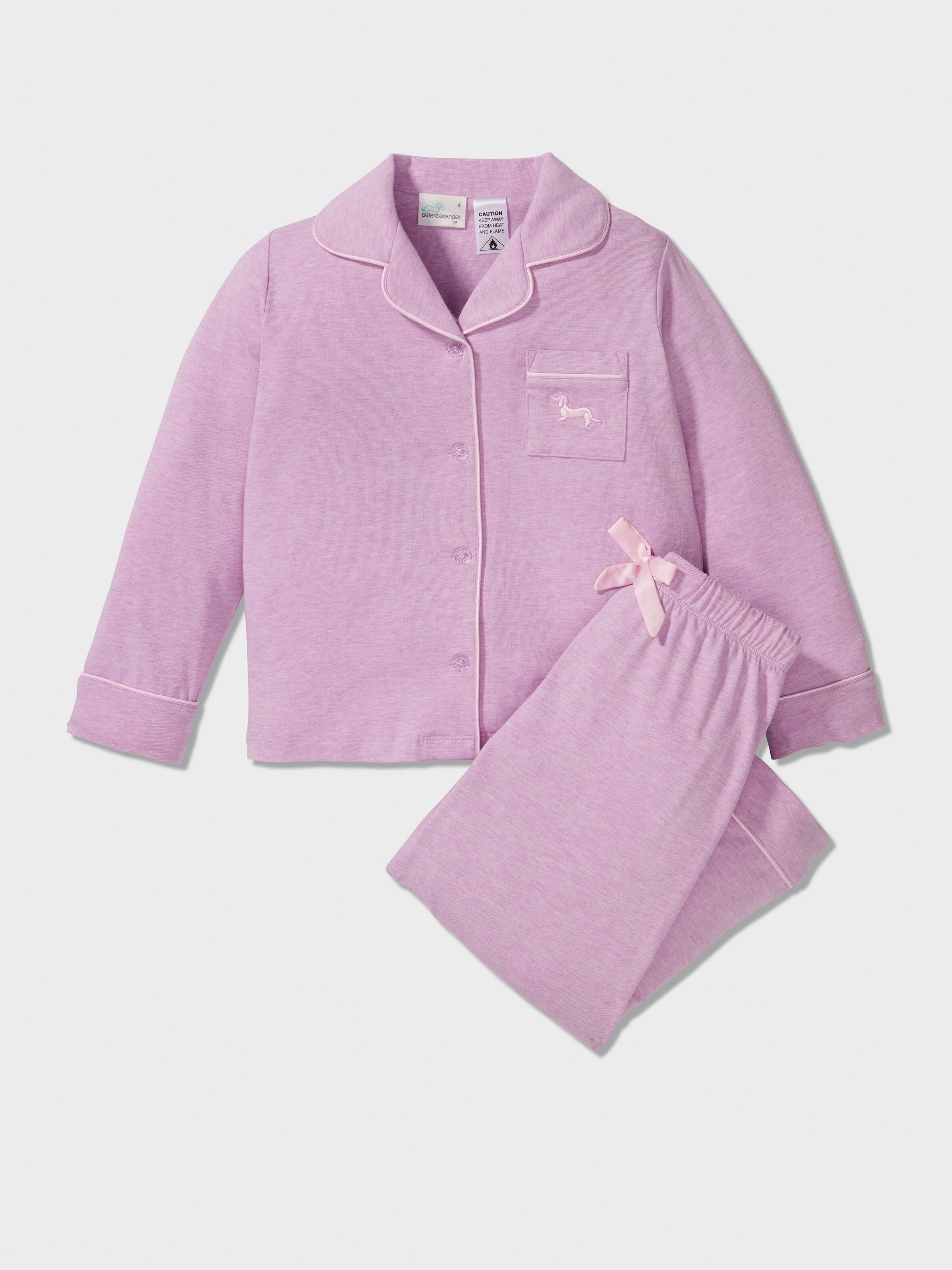 Girls Lilac Bamboo Long Classic Pj Set