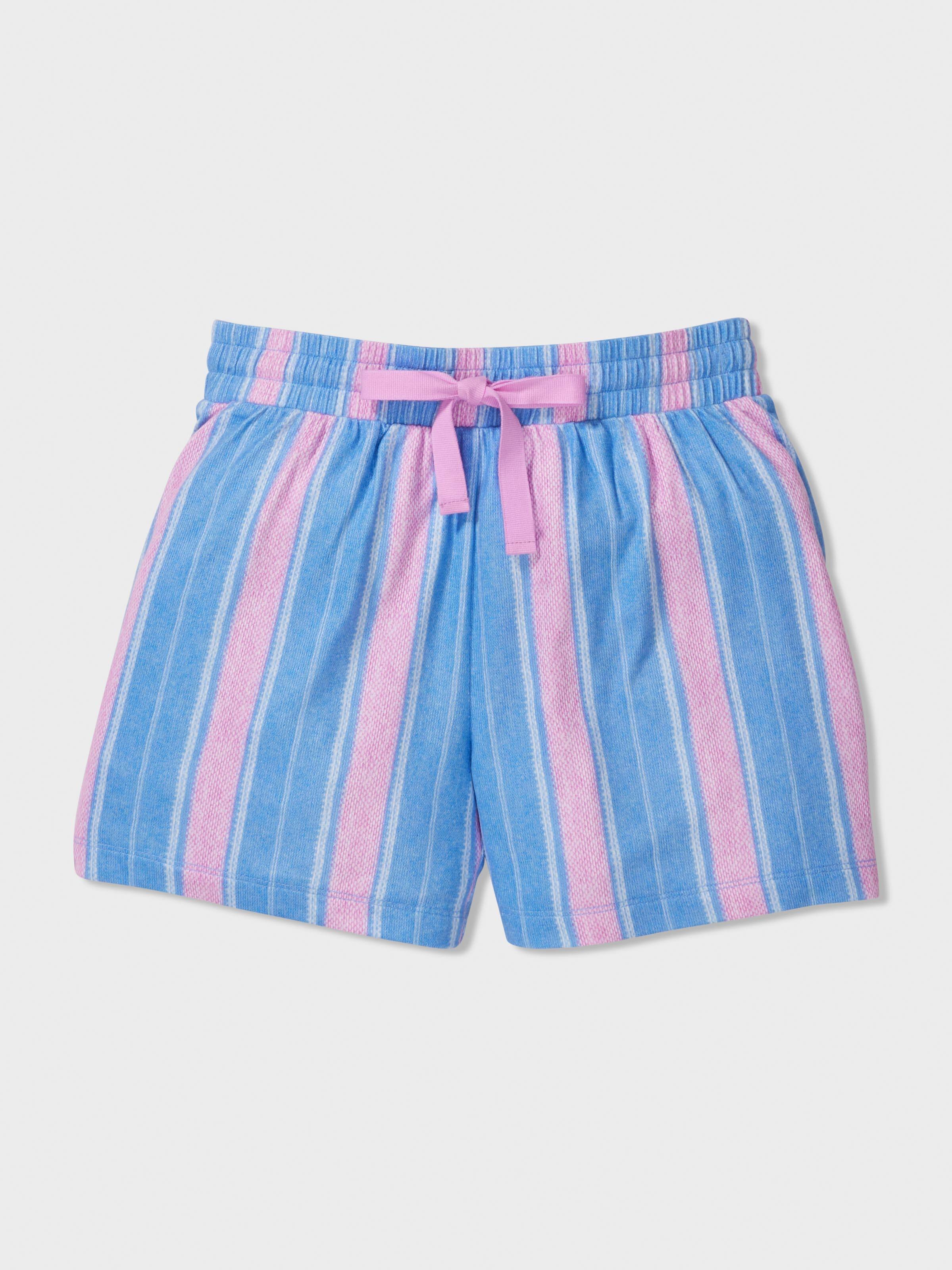 Girls Bright Stripe Plush Short Pj Set