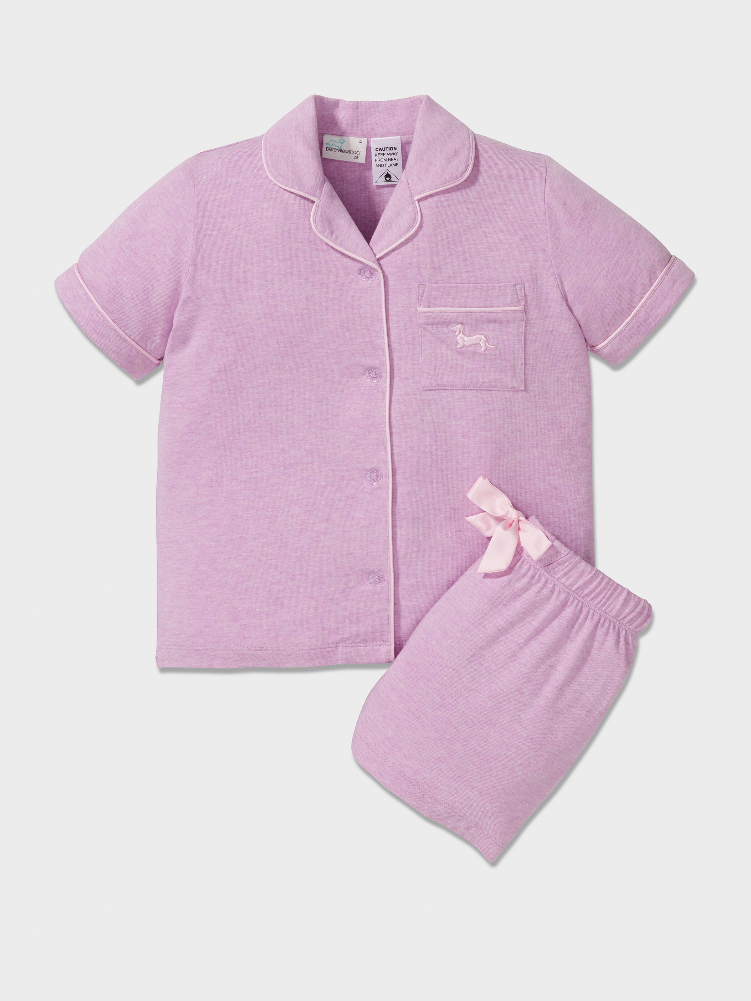 Girls Lilac Bamboo Short Classic Pj Set
