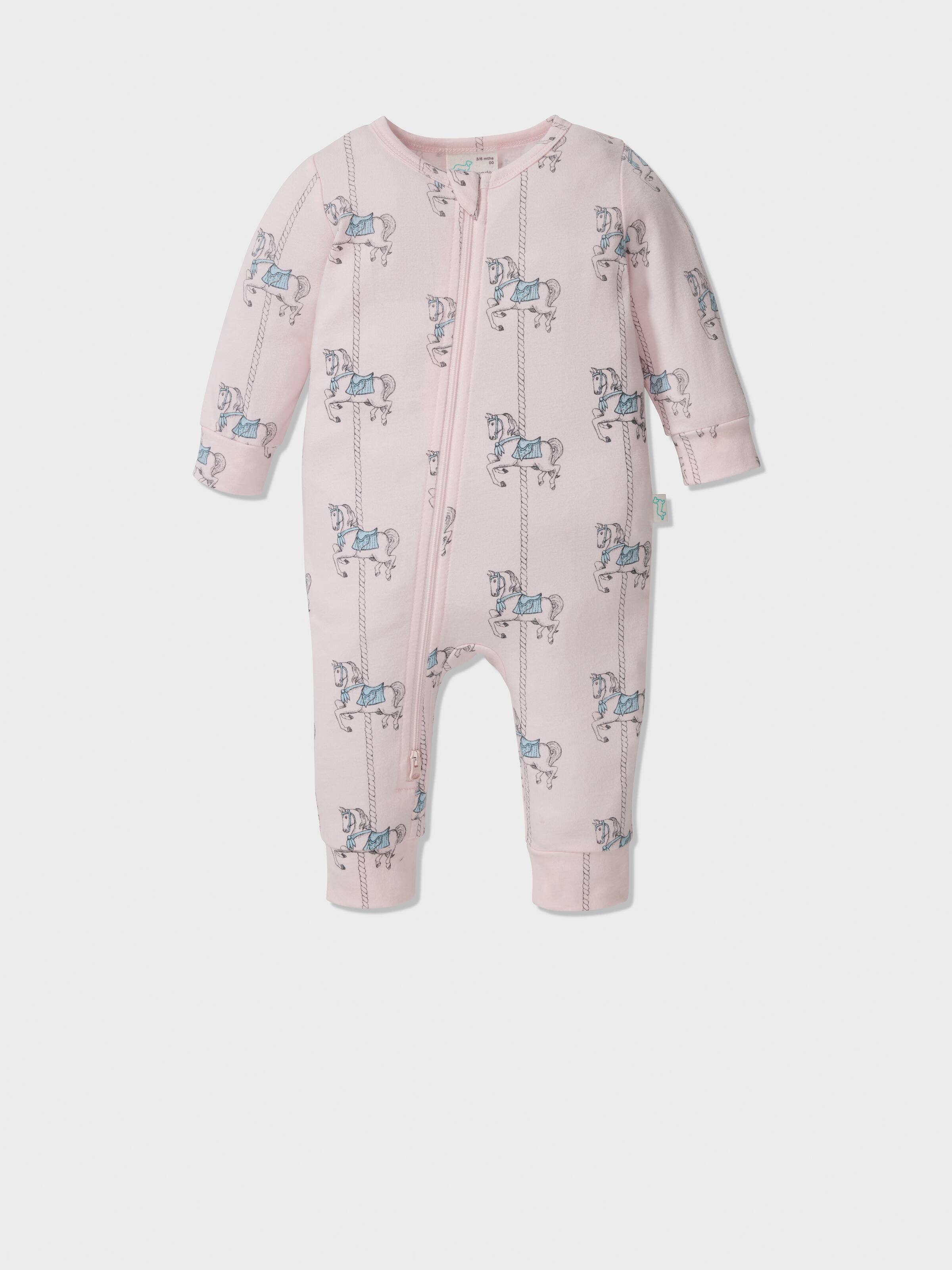 Baby Organic Horse Carousel Jumpsuit