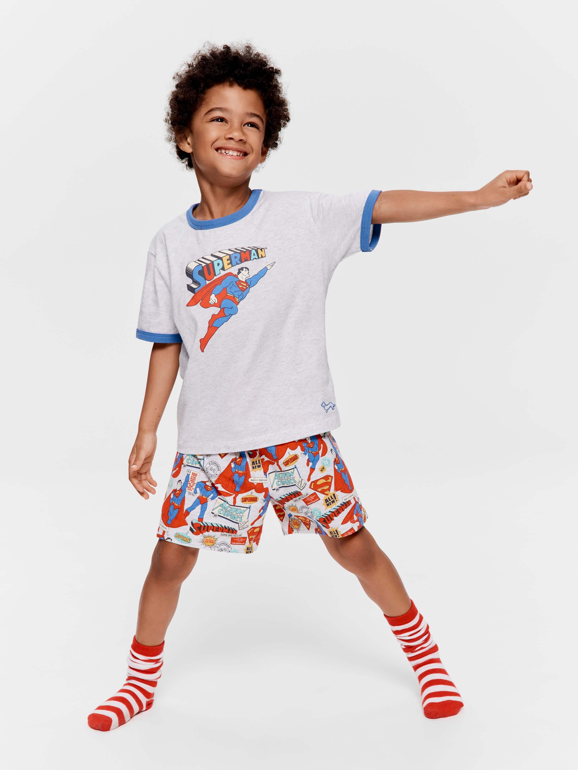 Jnr Boys Superman Comic Short Pj Set