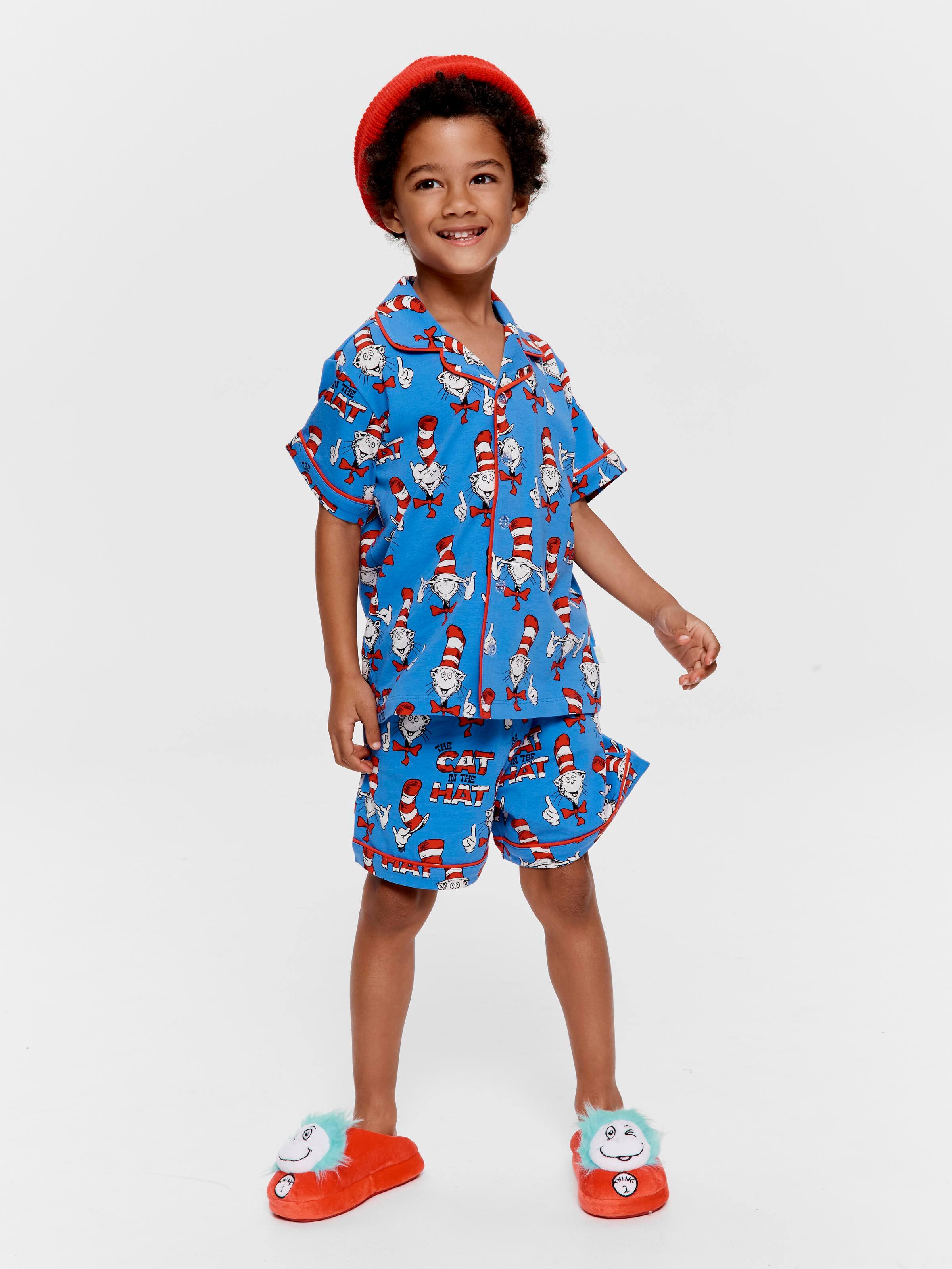 Jnr Boys Cat In Hat Classic Short Pj Set