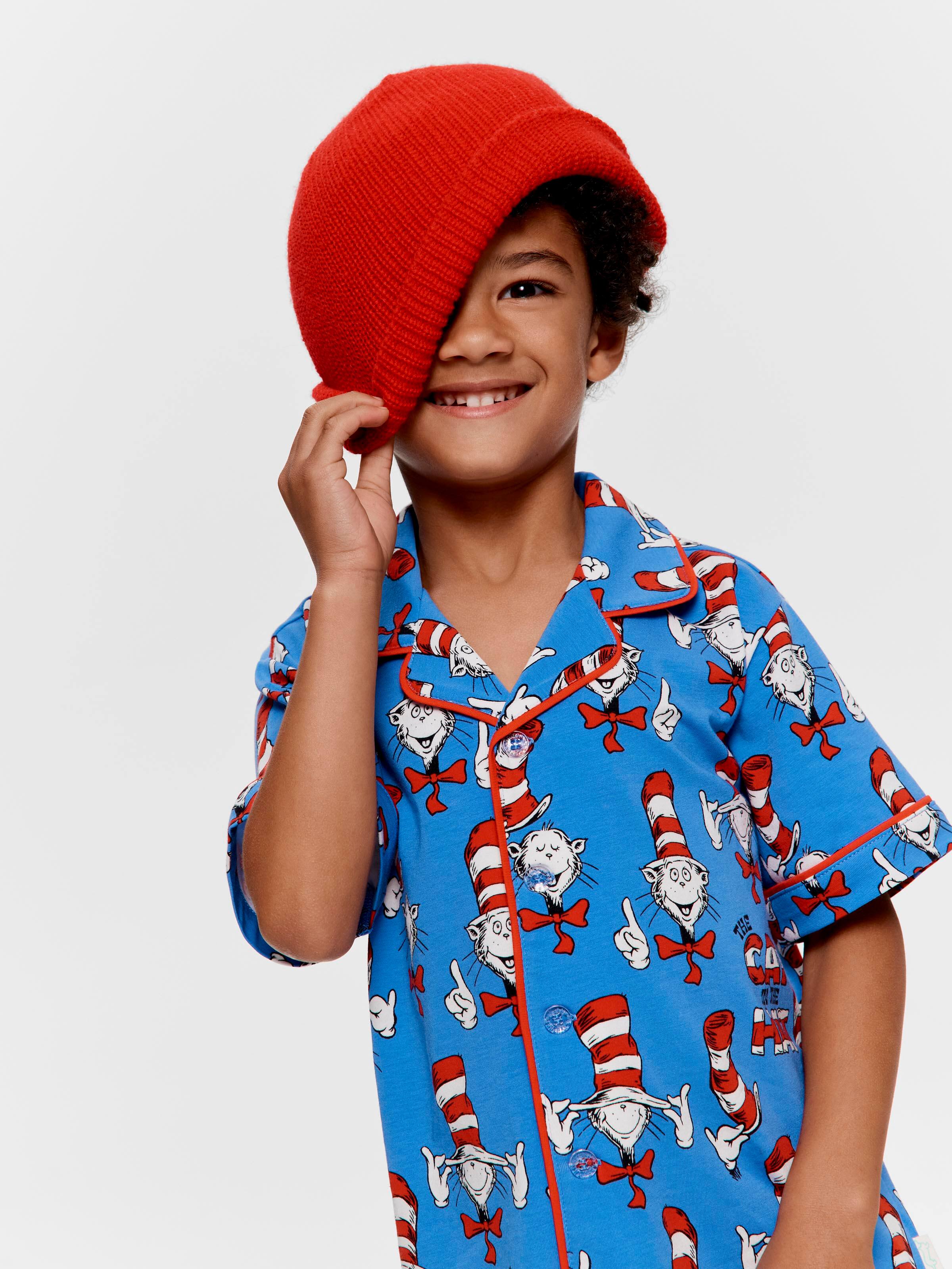 Jnr Boys Cat In Hat Classic Short Pj Set