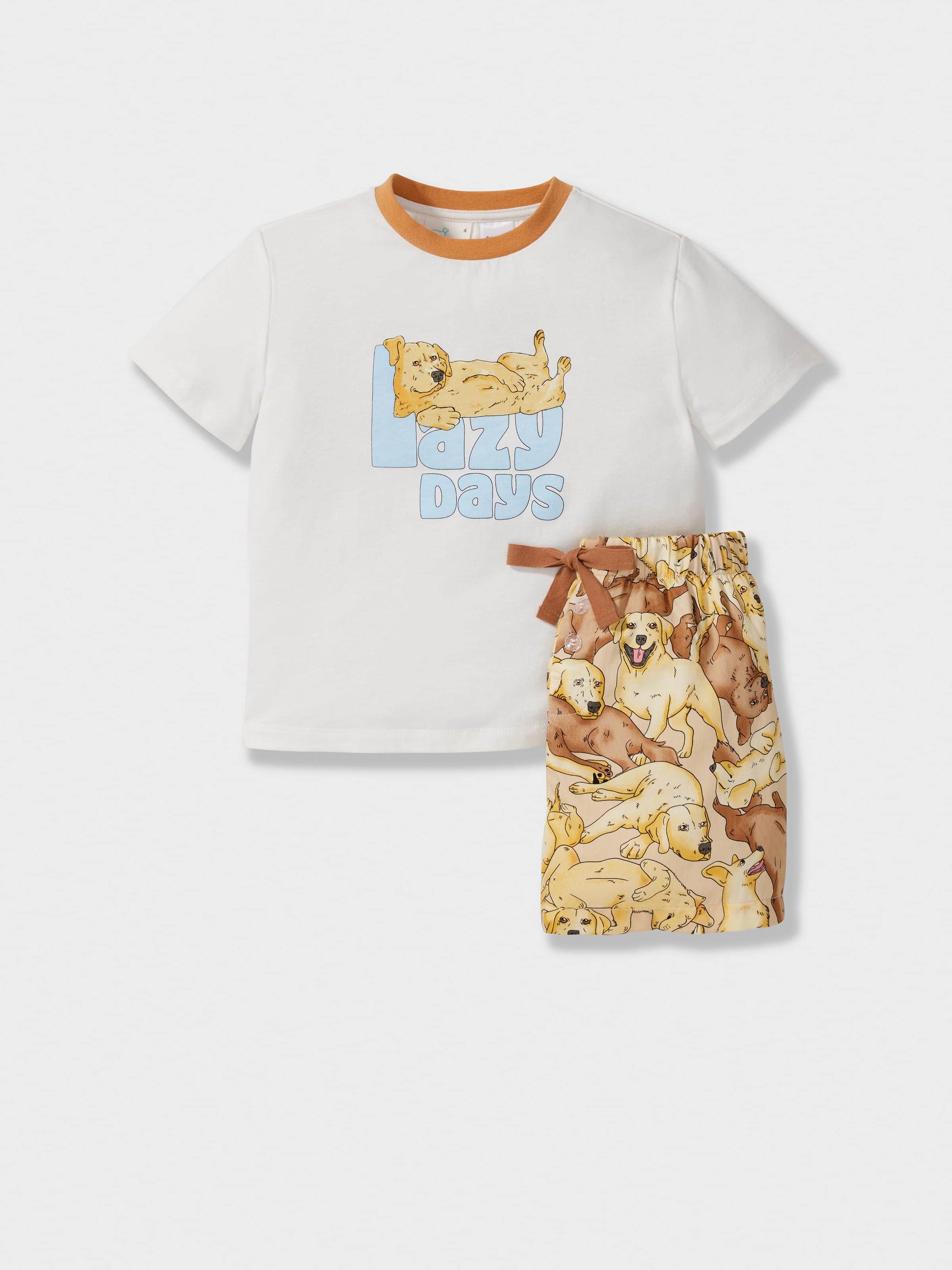 Jnr Kids Lazy Labrador Short Pj Set