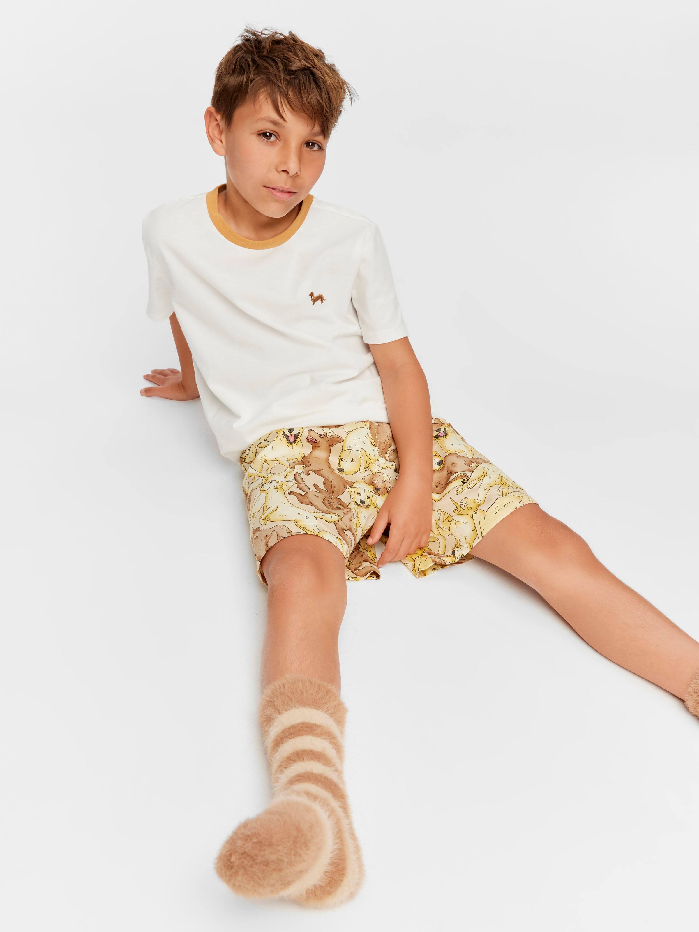 Kids Lazy Labrador Short Pj Set
