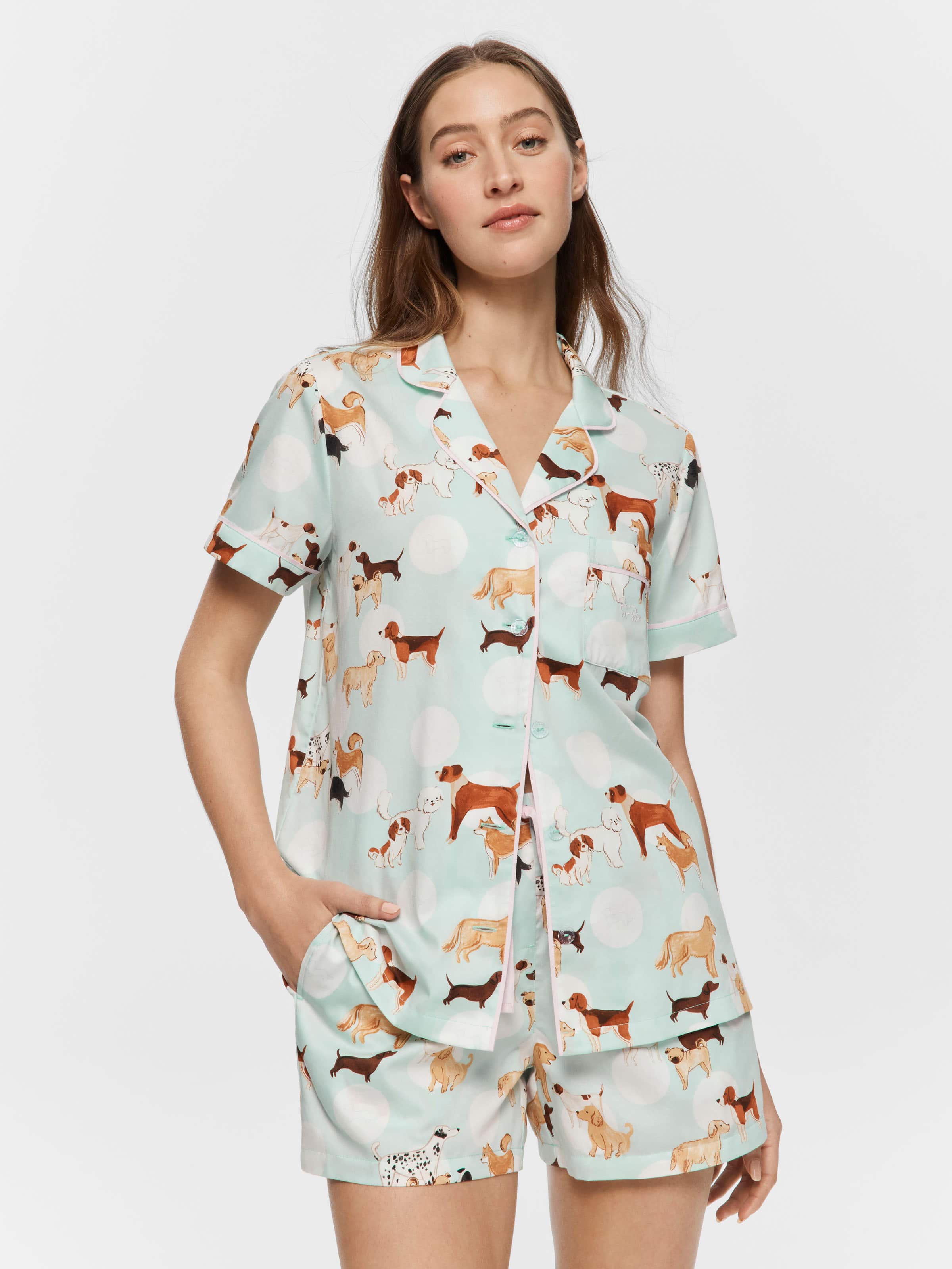 Assorted Dogs Shortie Pj Set