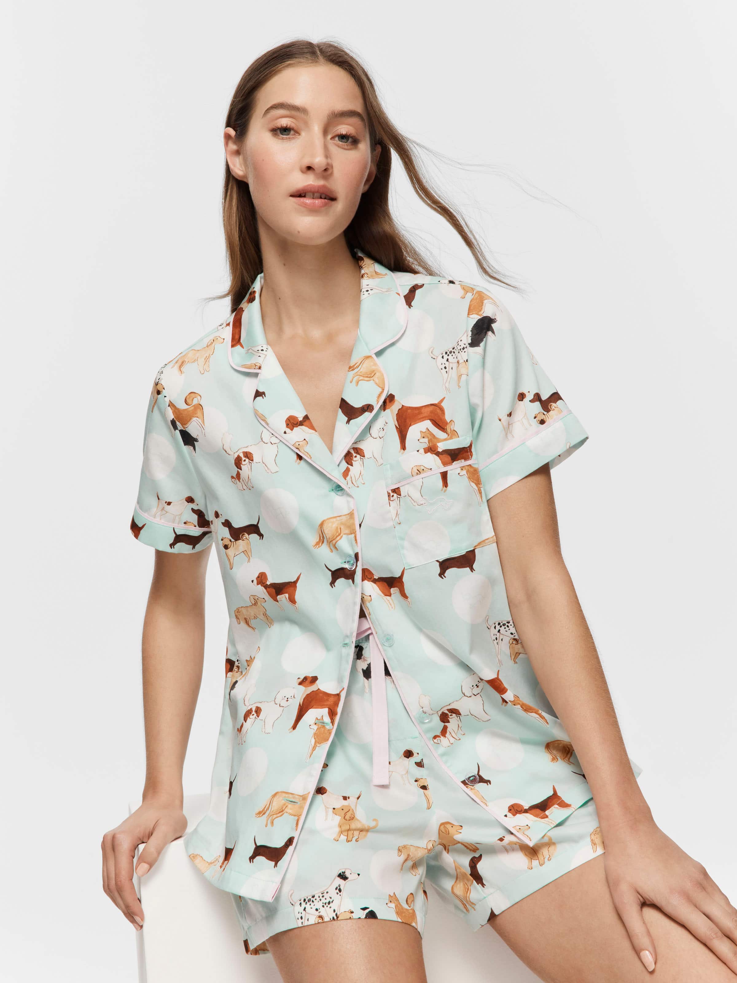 Assorted Dogs Shortie Pj Set
