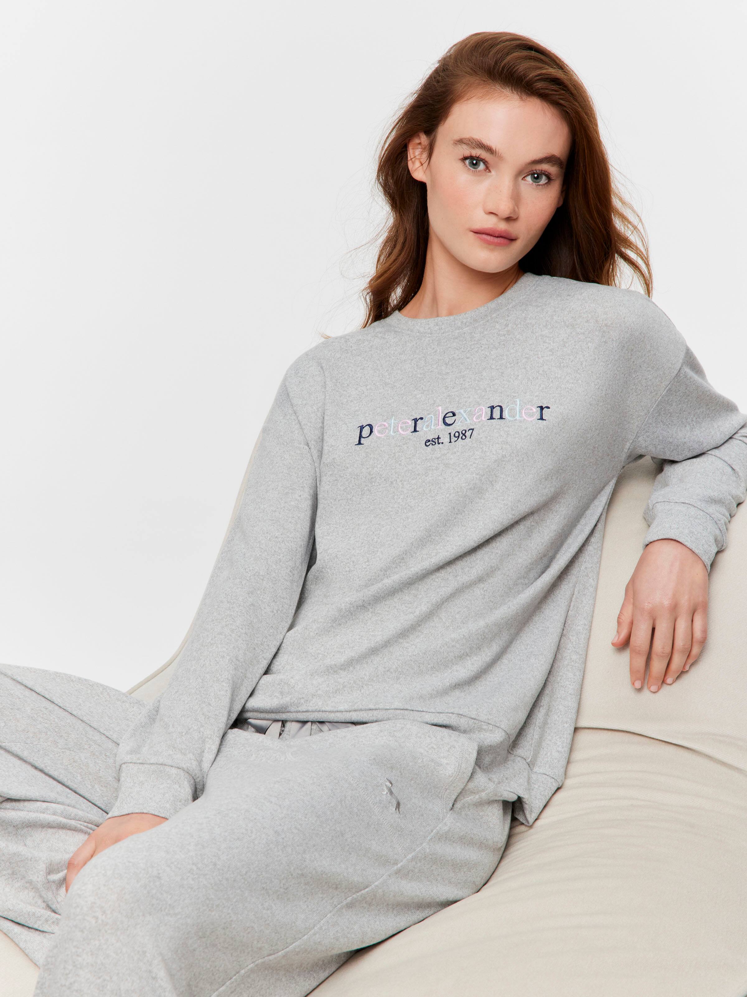 Grey Plush Wide Leg Pj Bottom