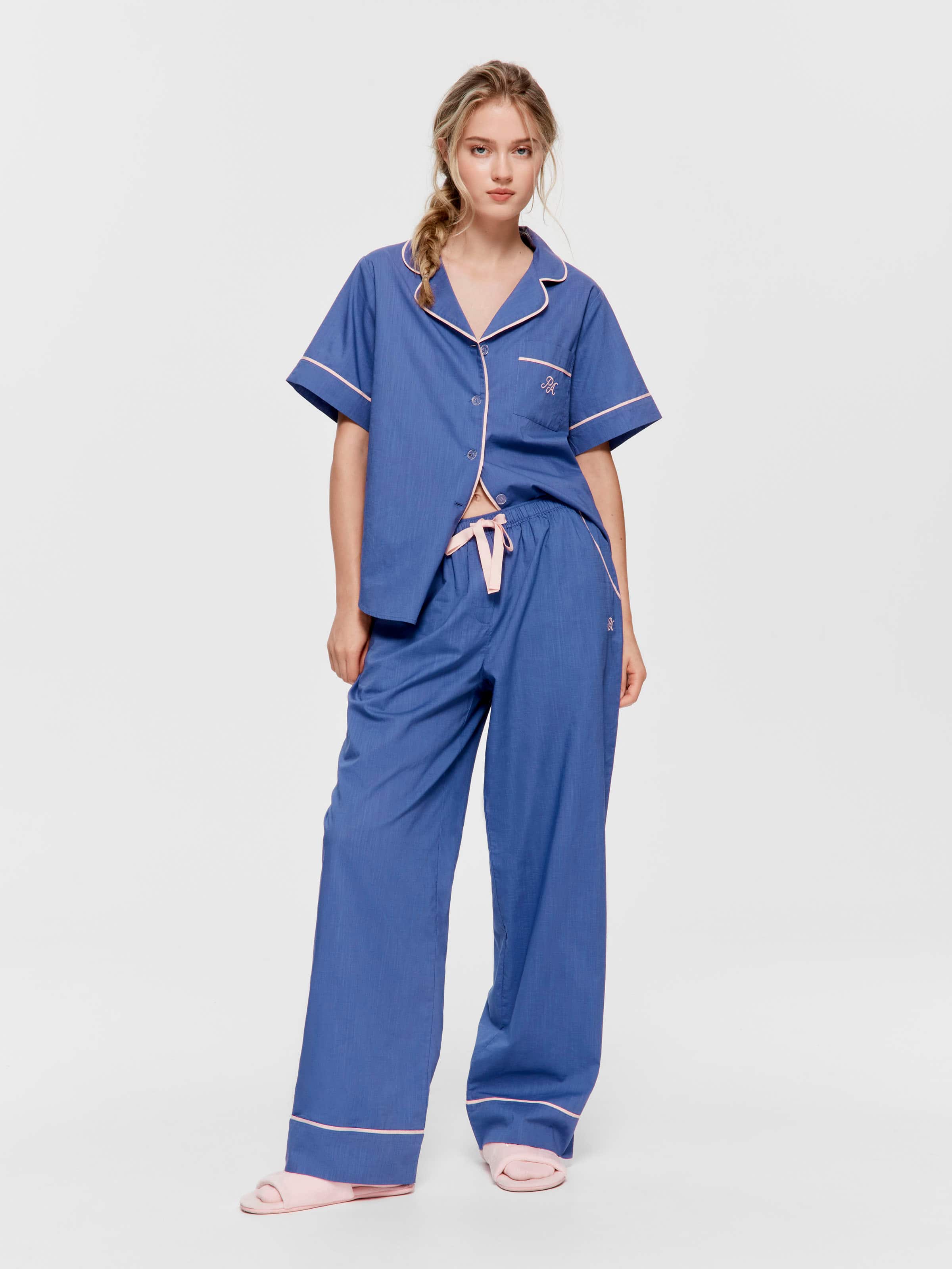 Blue 100% Cotton Classic Pj Bottom