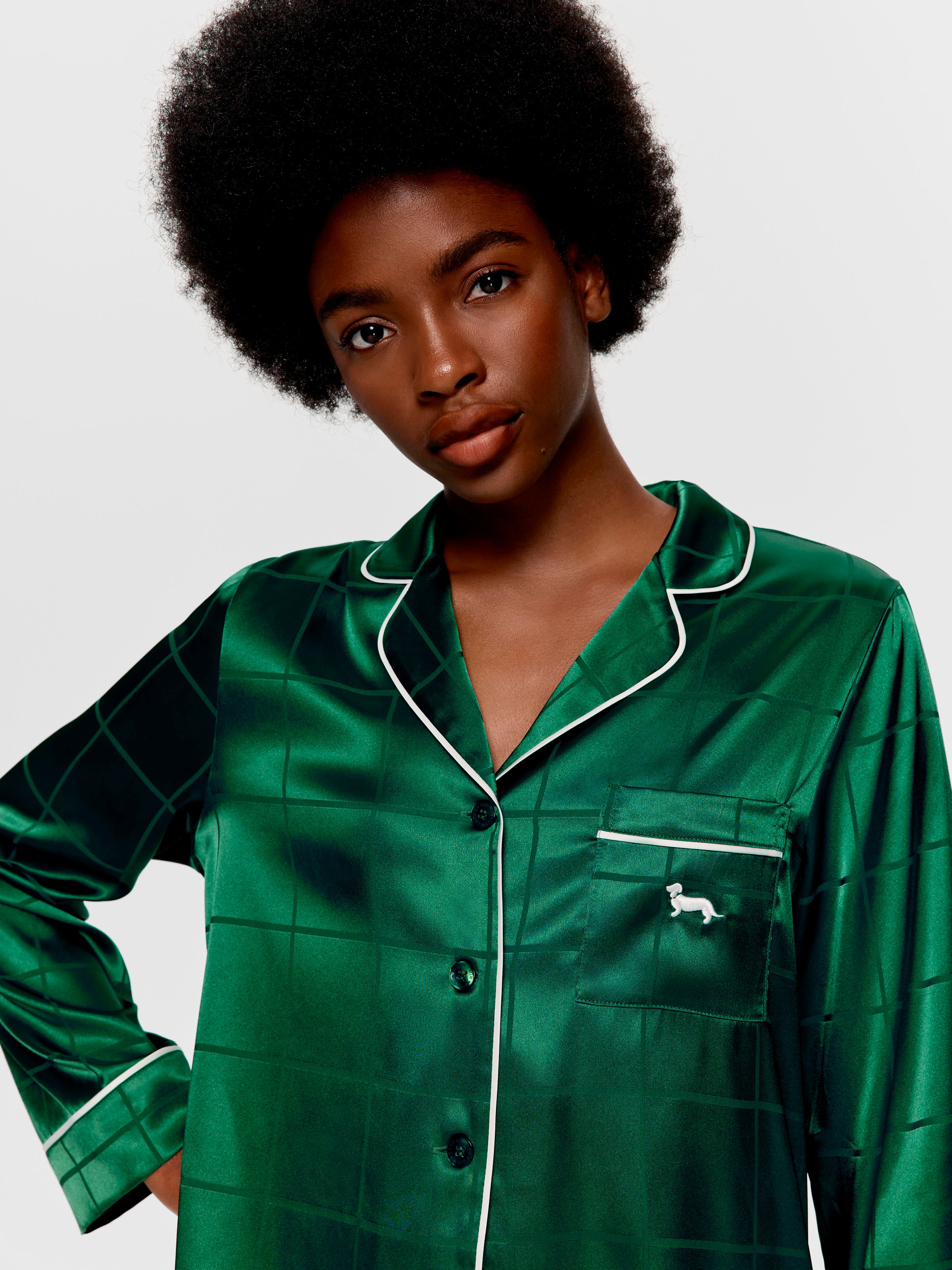 Green Satin Pj Set