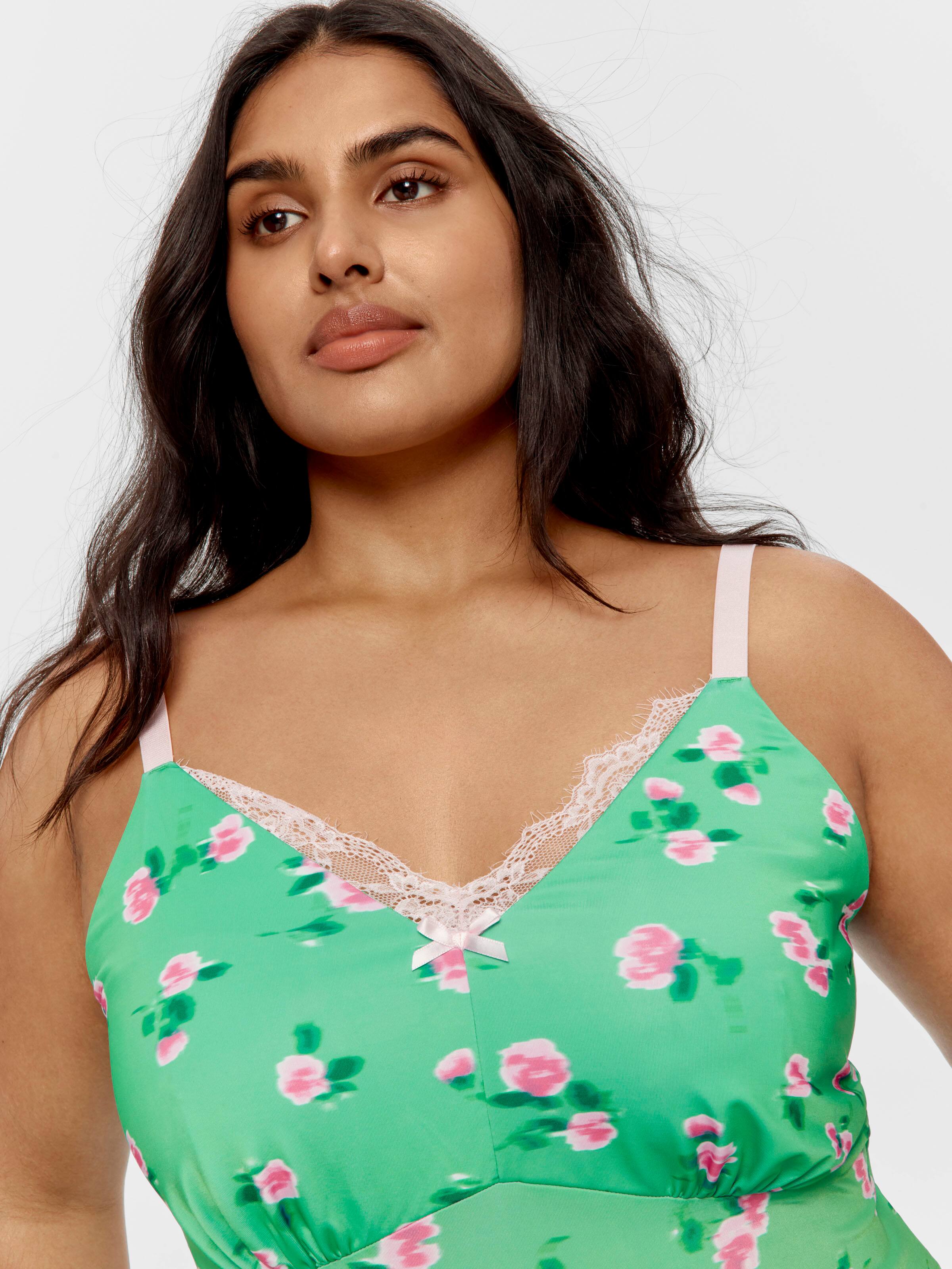 P.A. Plus Ditsy Floral Slinky Nightie