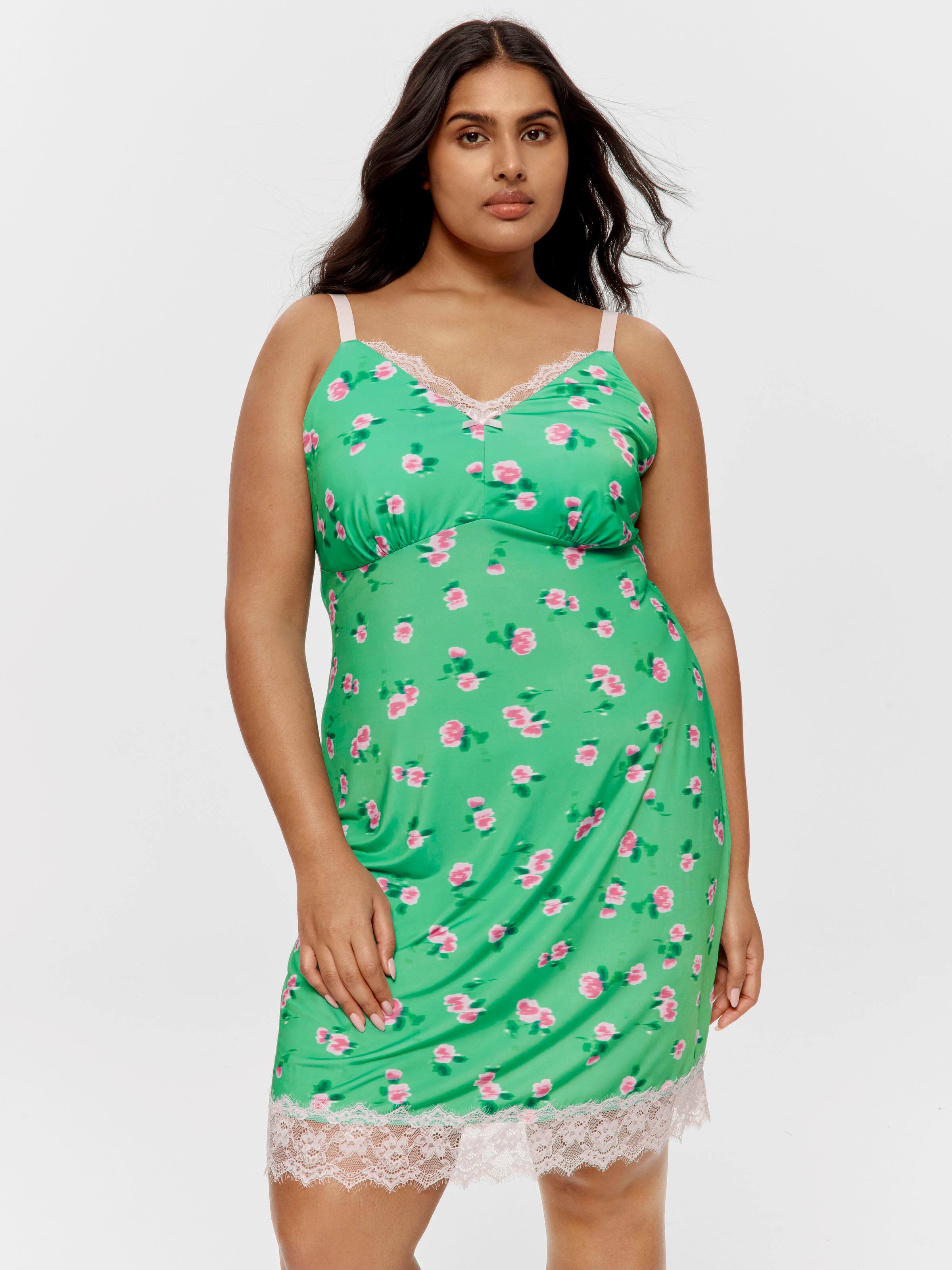 P.A. Plus Ditsy Floral Slinky Nightie