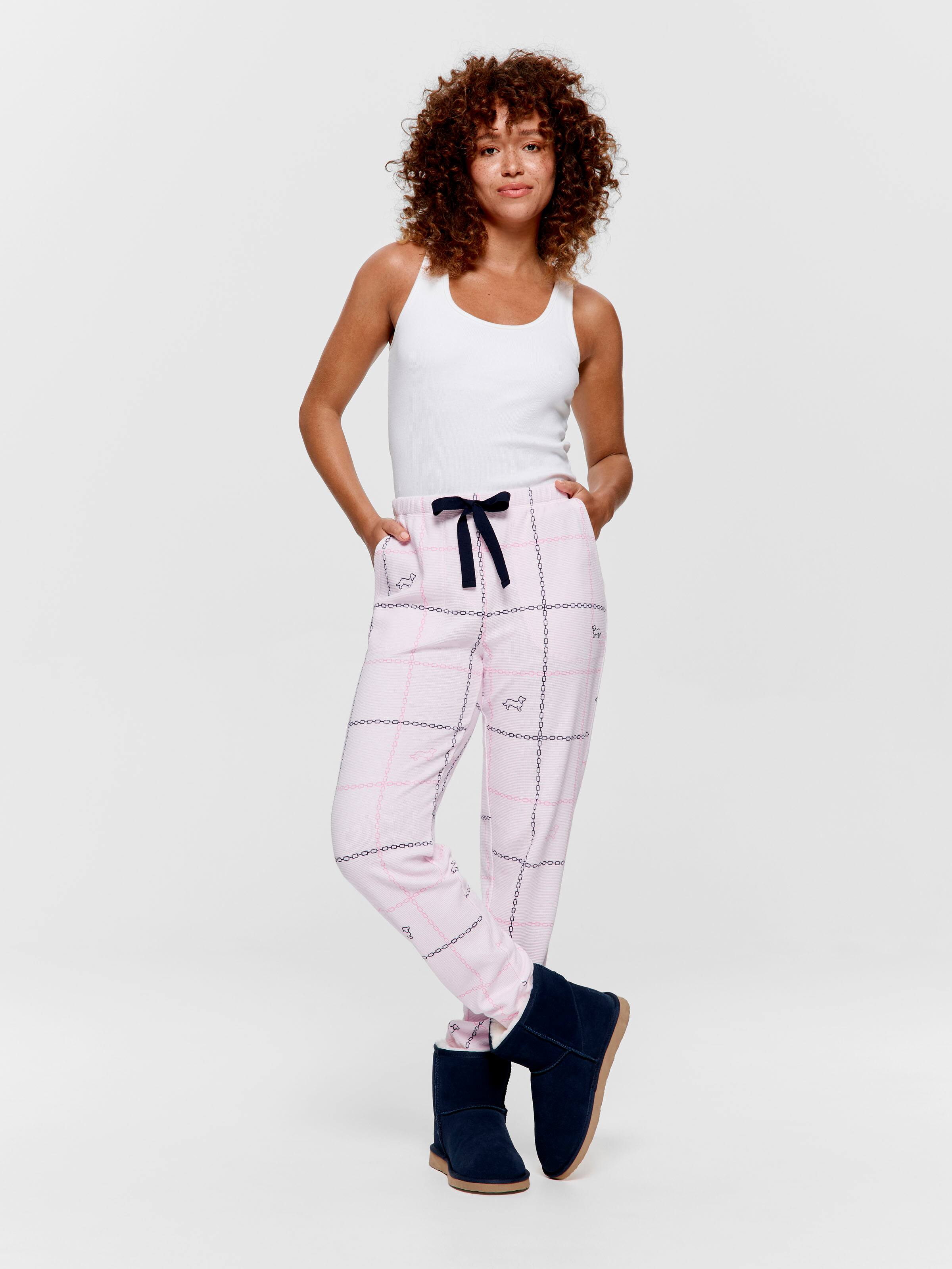 Pink Windowpane Pj Bottom