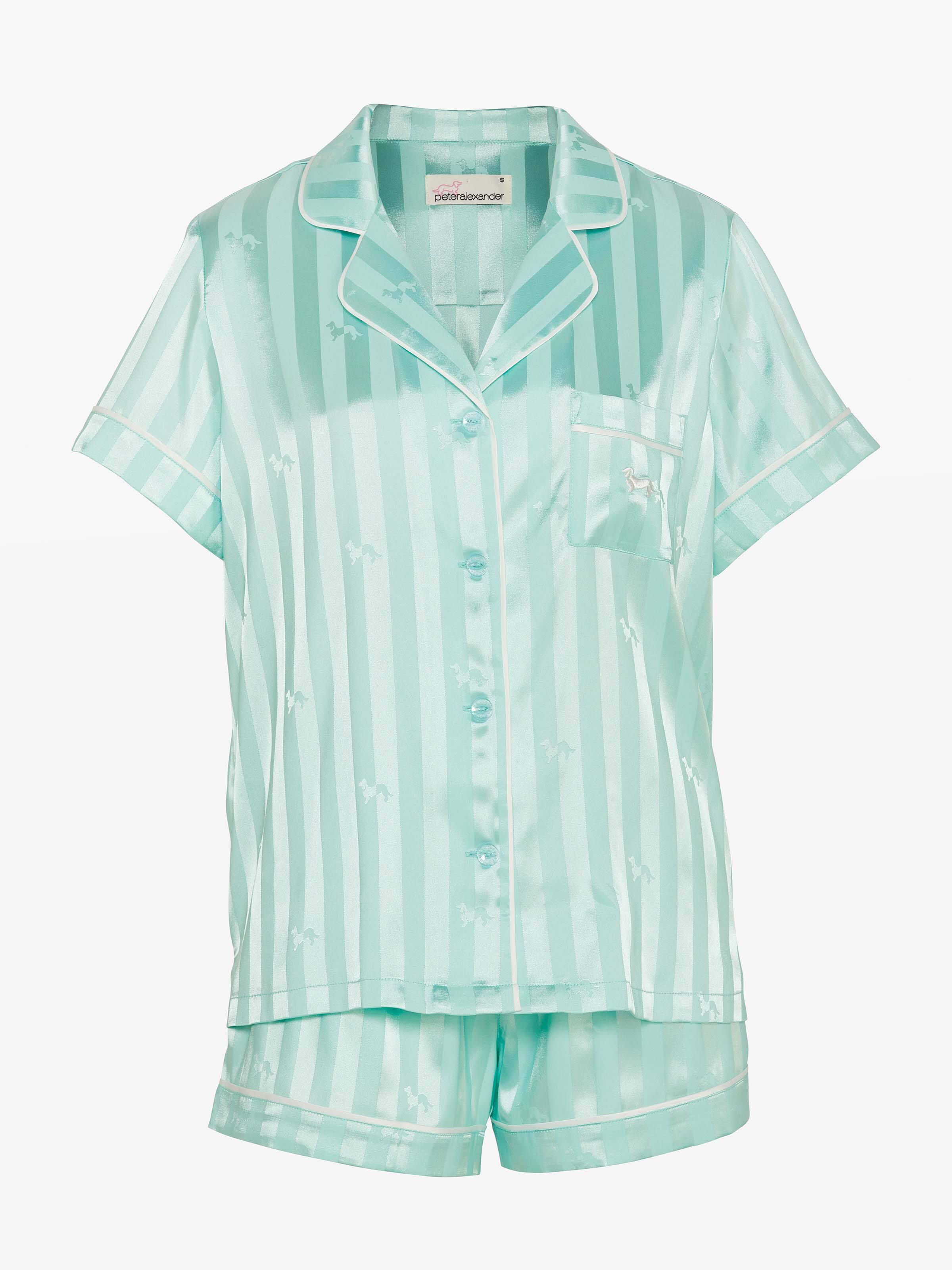 Image for Aqua Penny Stripe Chic Satin Pj Set from Peter Alexander