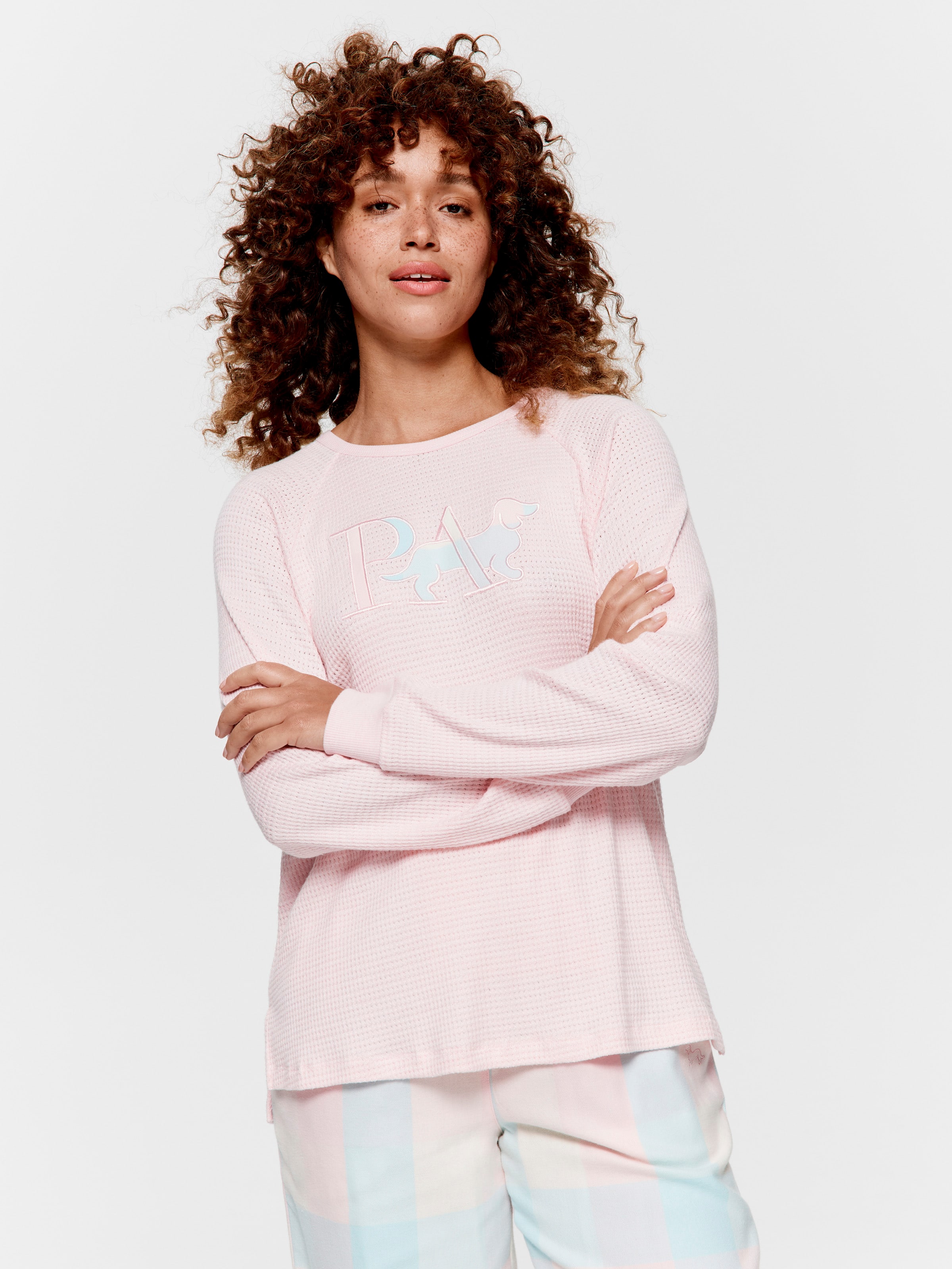 Buffalo Check Logo Waffle Pj Top