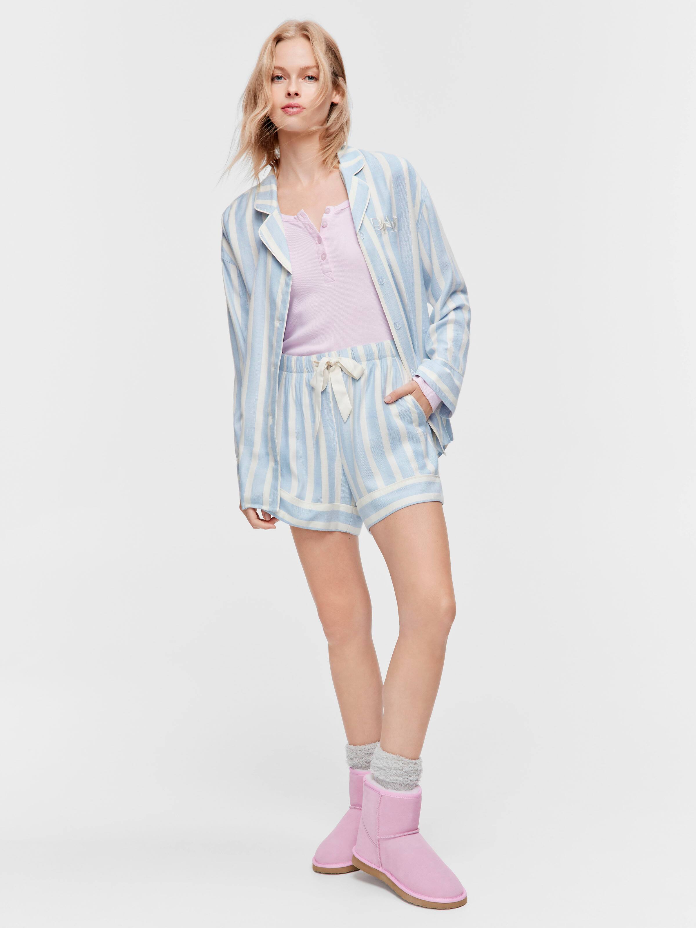Blue Stripe Tux Mid Short