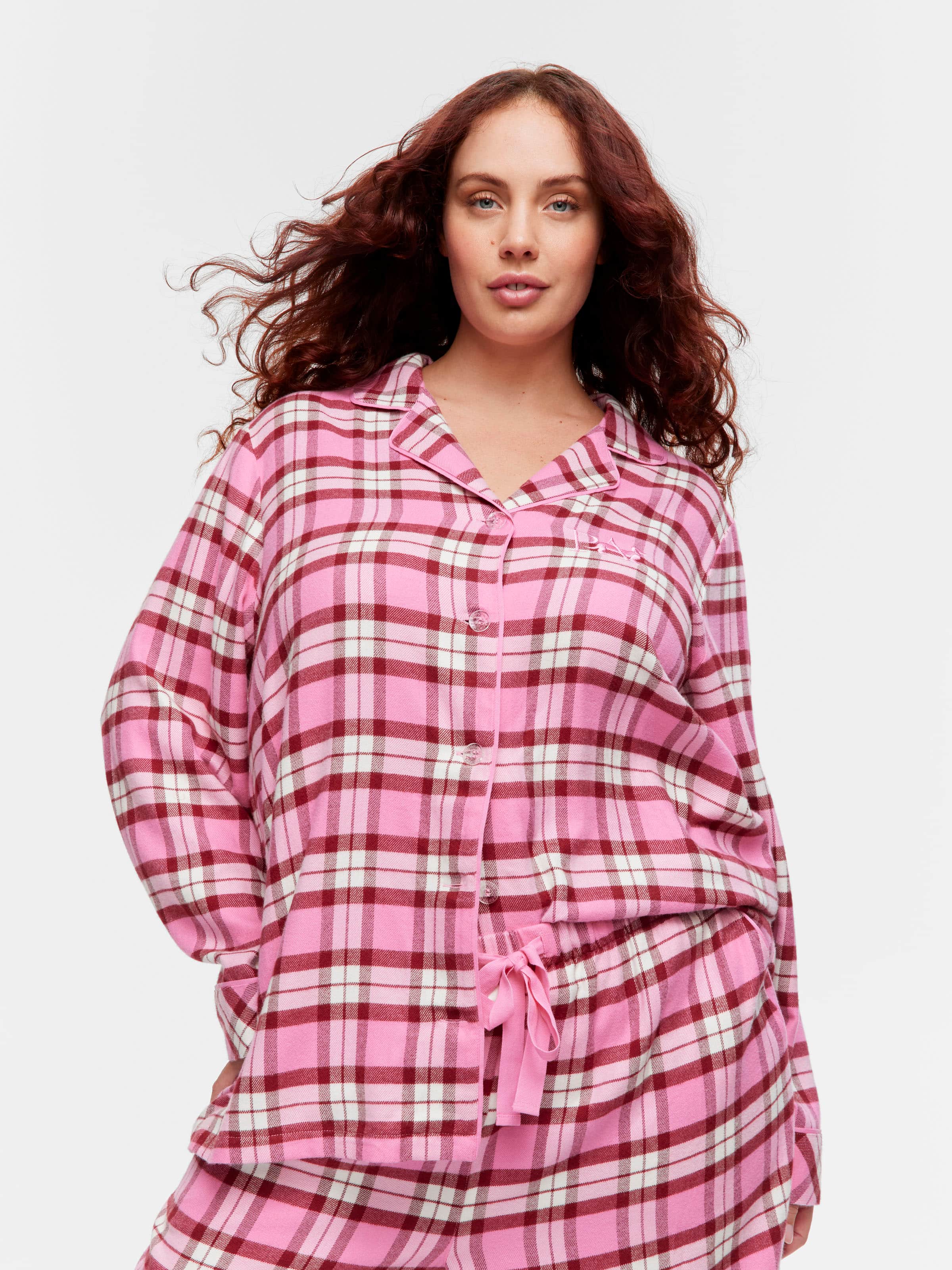 P.A. Plus Hot Pink Check Bamboo Flannelette Pj Set