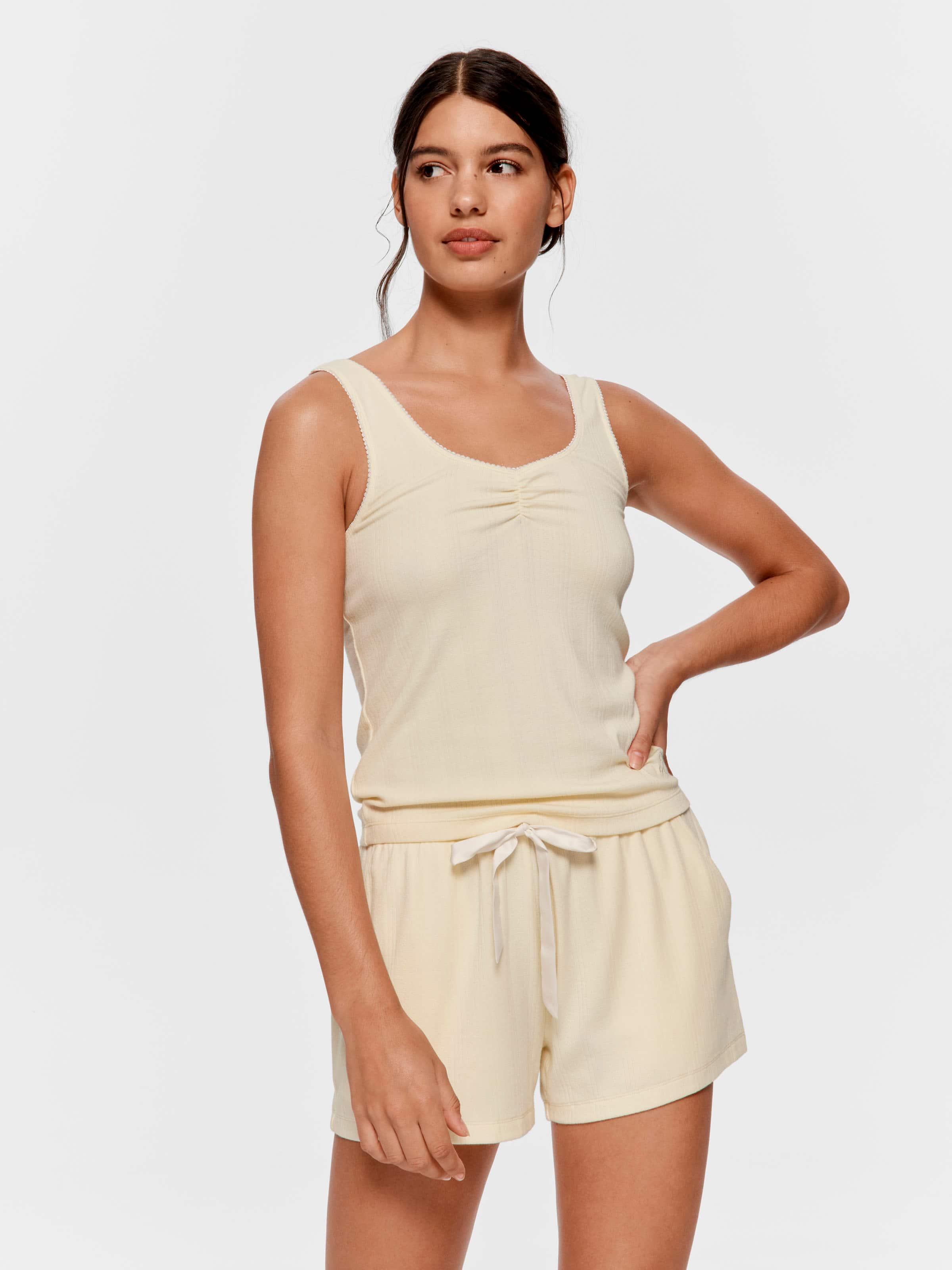 Butter Yellow Pointelle Mini Short