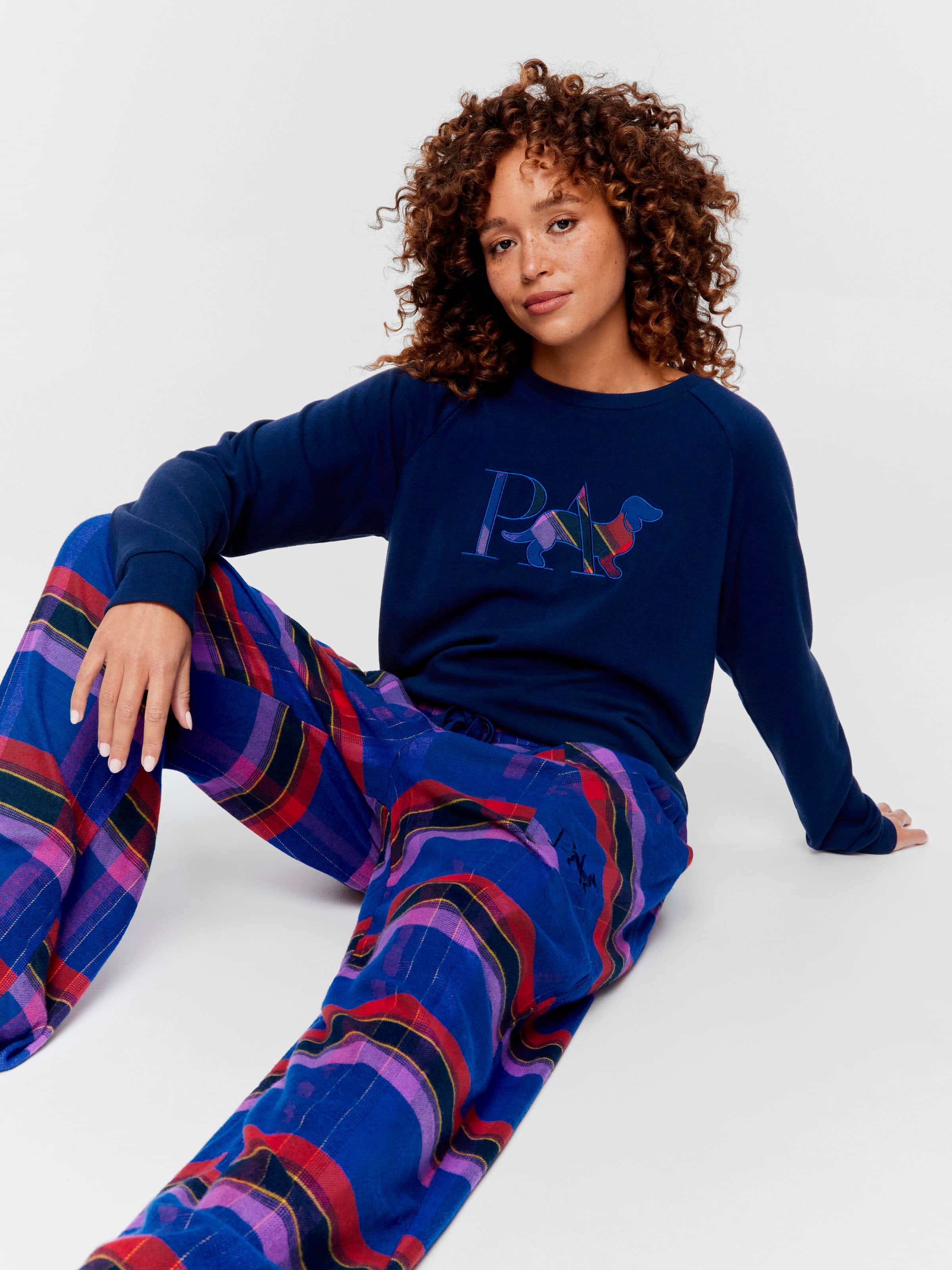 Purple Check Long Pj Bottom