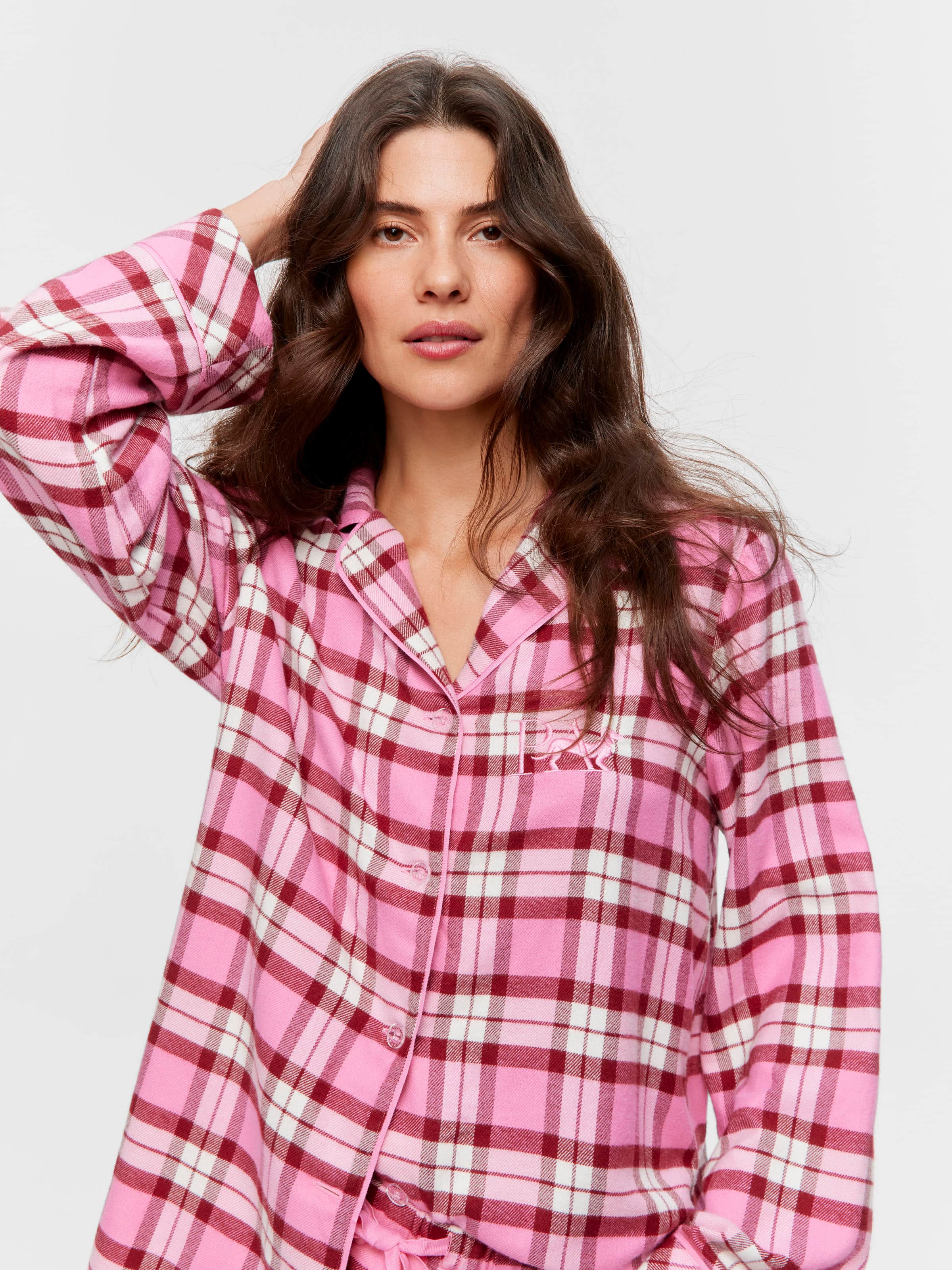 Hot Pink Check Bamboo Flannelette Pj Set
