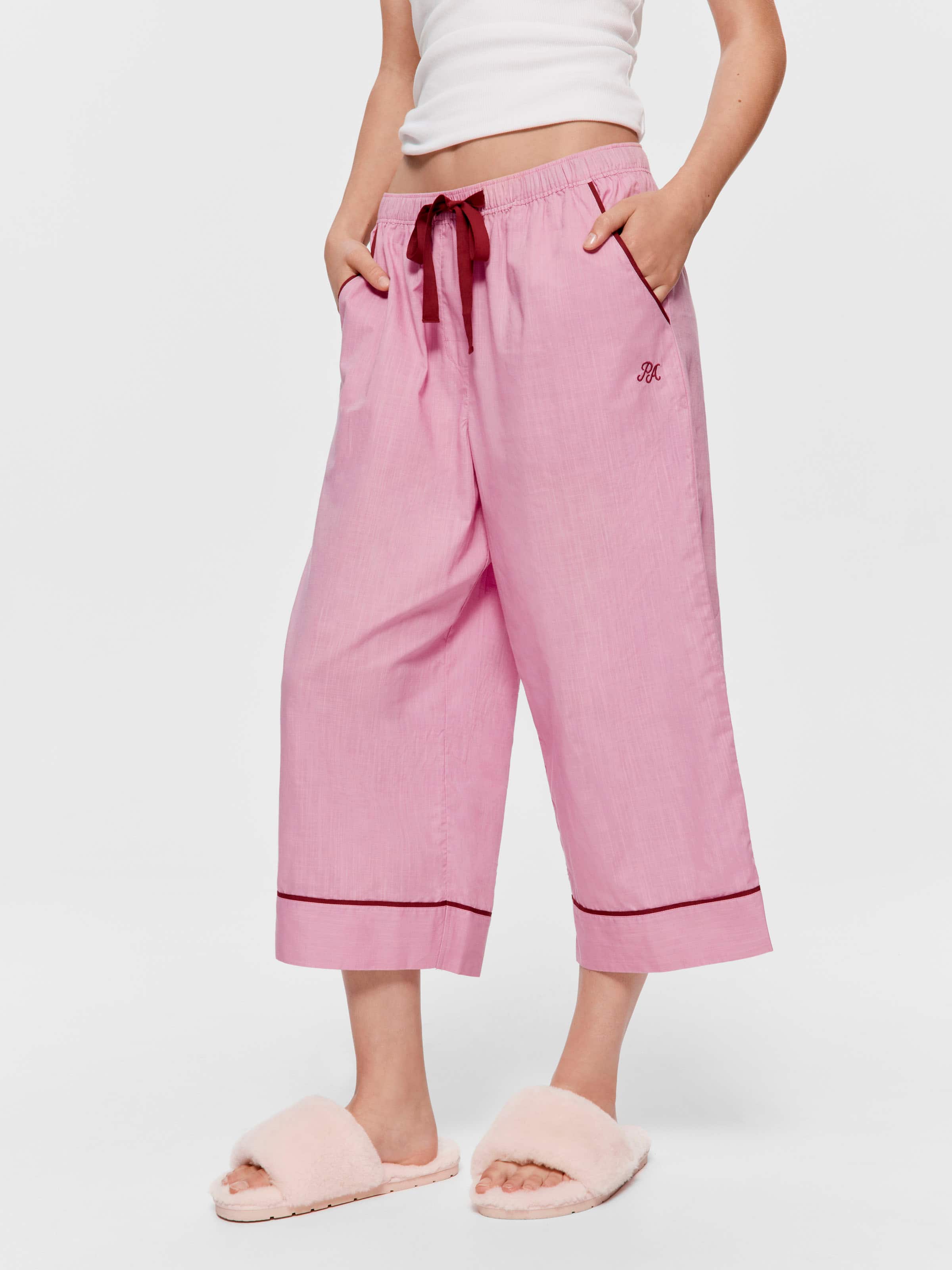 Pink 100% Cotton 3/4 Pj Bottom