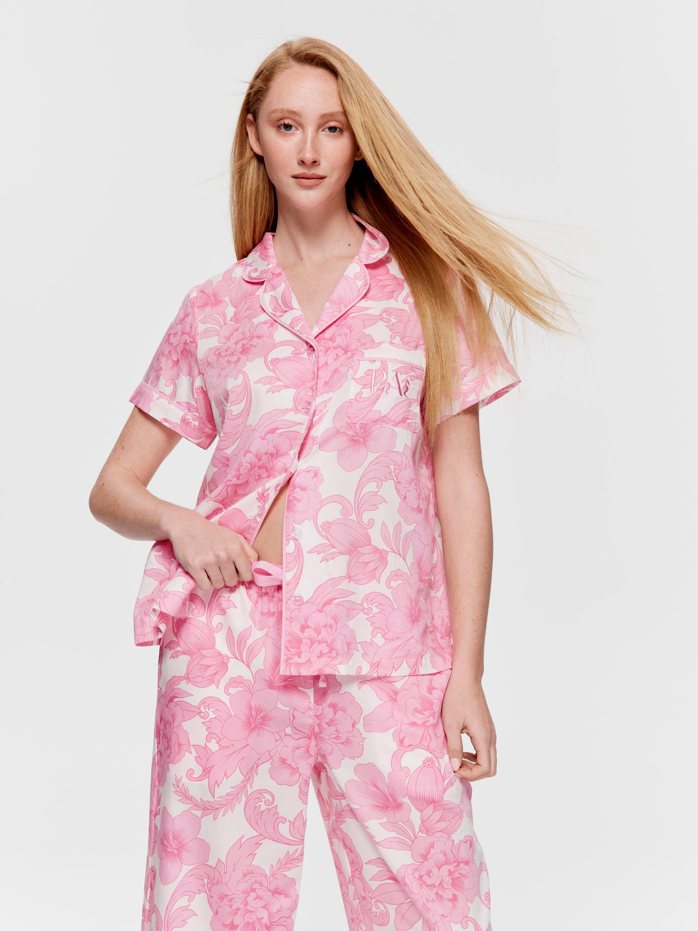 Pink Floral 100% Cotton Pj Set