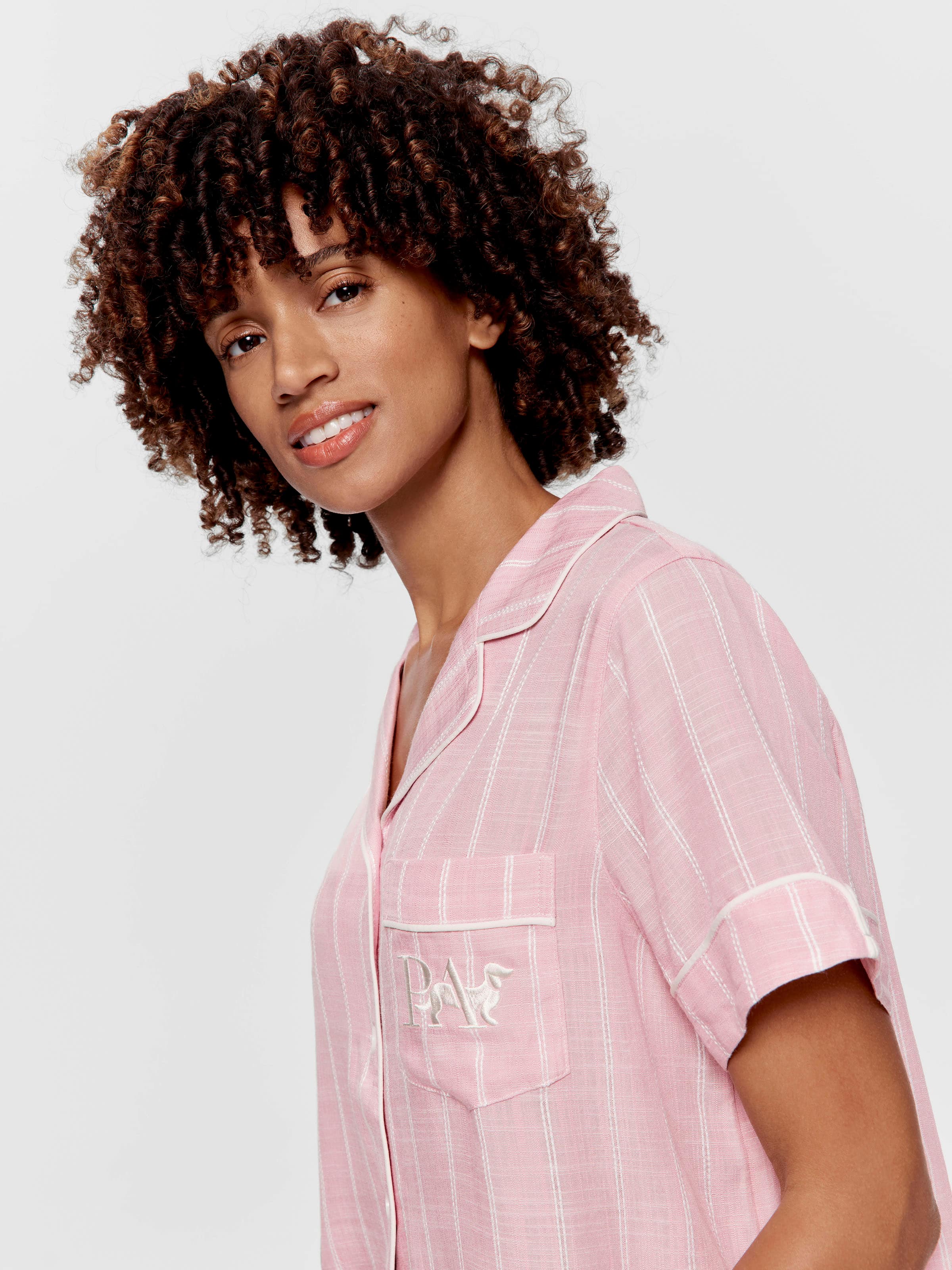 Image for Dusty Pink Textured Viscose Shirt from Peter Alexander